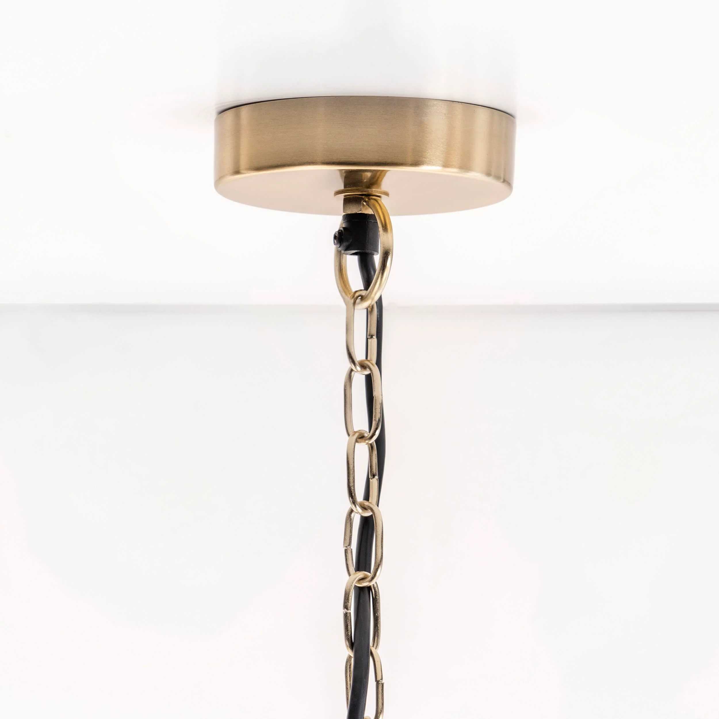 13-inch Sculptural Glass Chain Pendant | Brass - Image 3