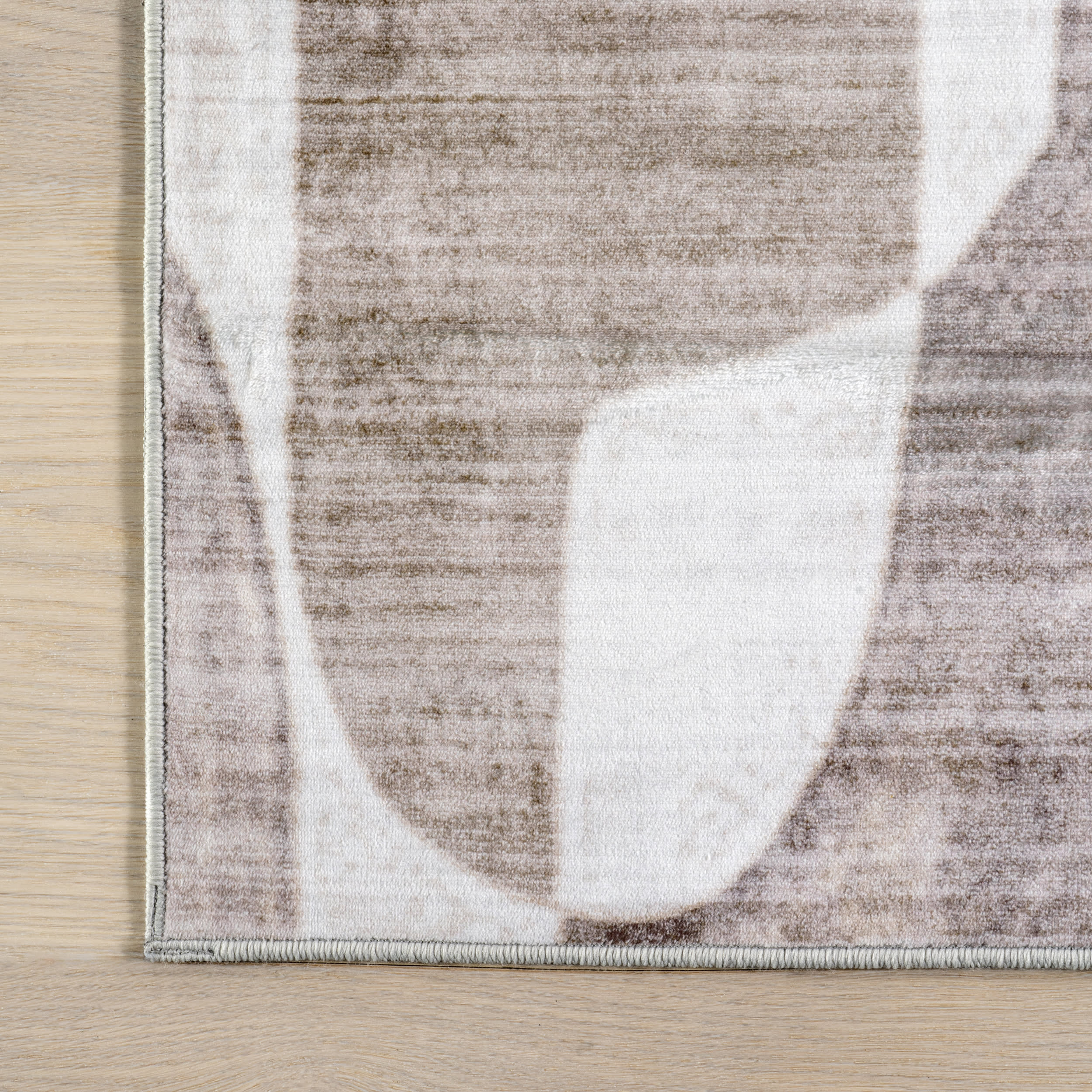 Lyra Abstract Washable Rug | Taupe - Image 4