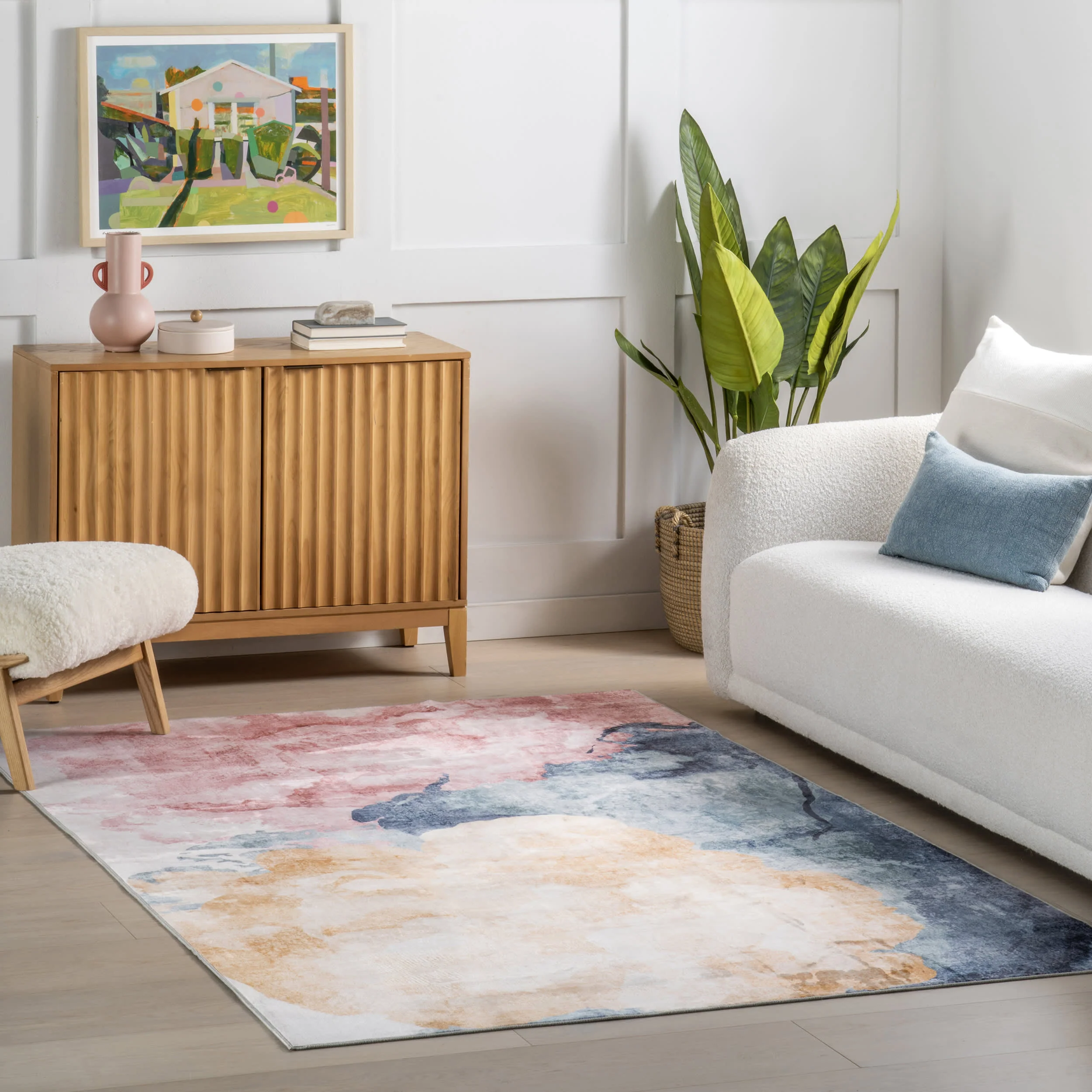 Solene Abstract Washable Rug | Multicolor - Image 2