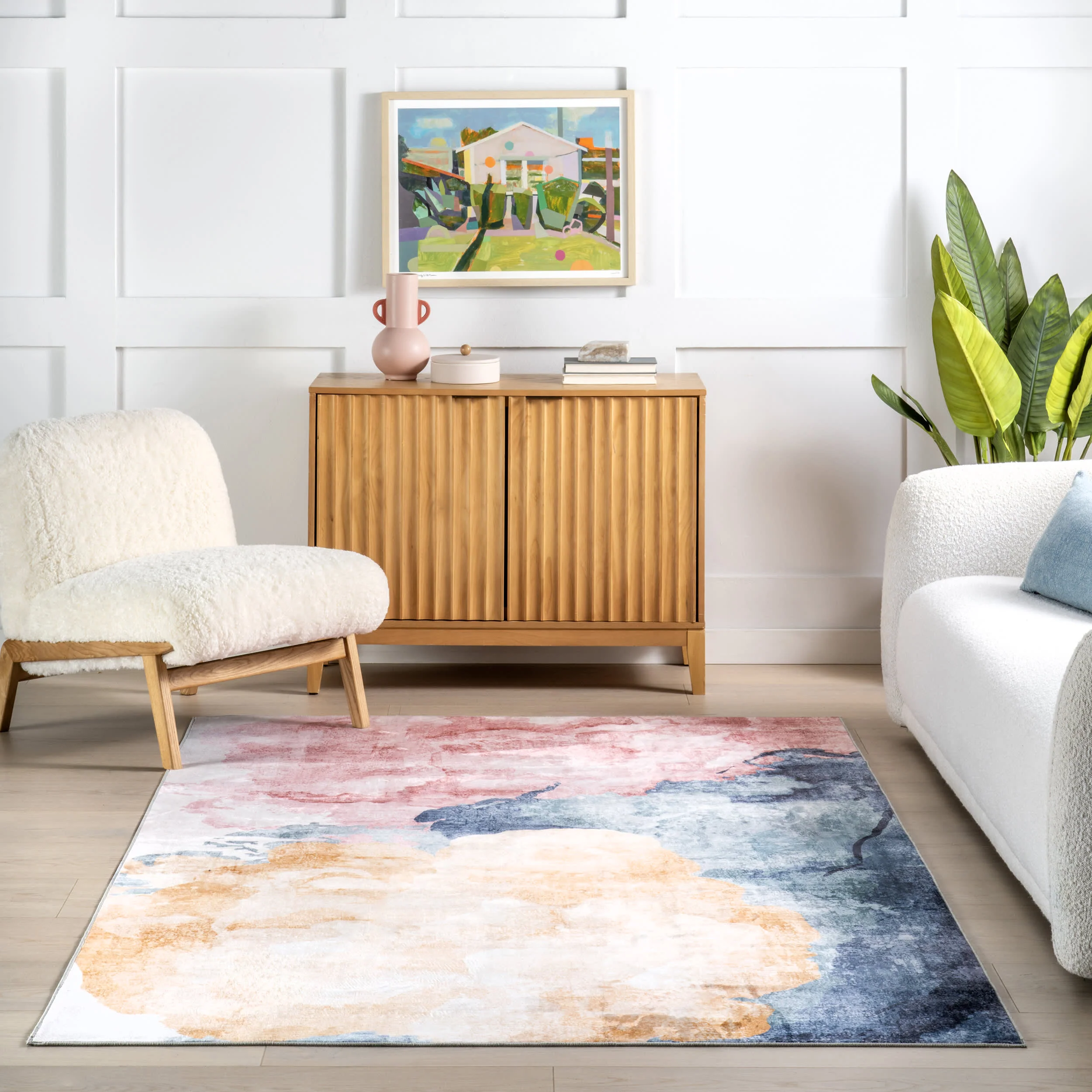 Solene Abstract Washable Rug | Multicolor - Image 5