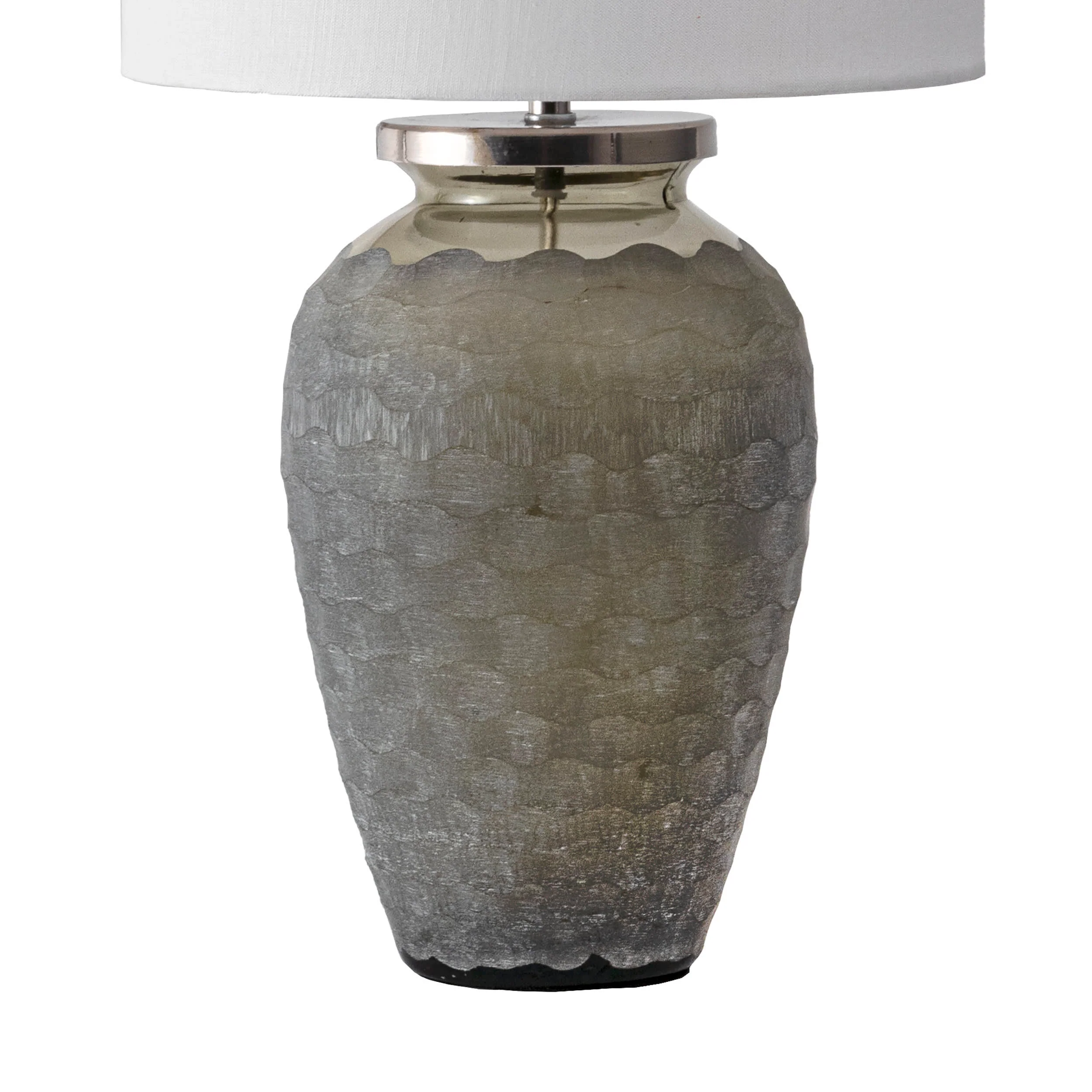 20-inch Glass Rippled Vase Table Lamp | Green - Image 3