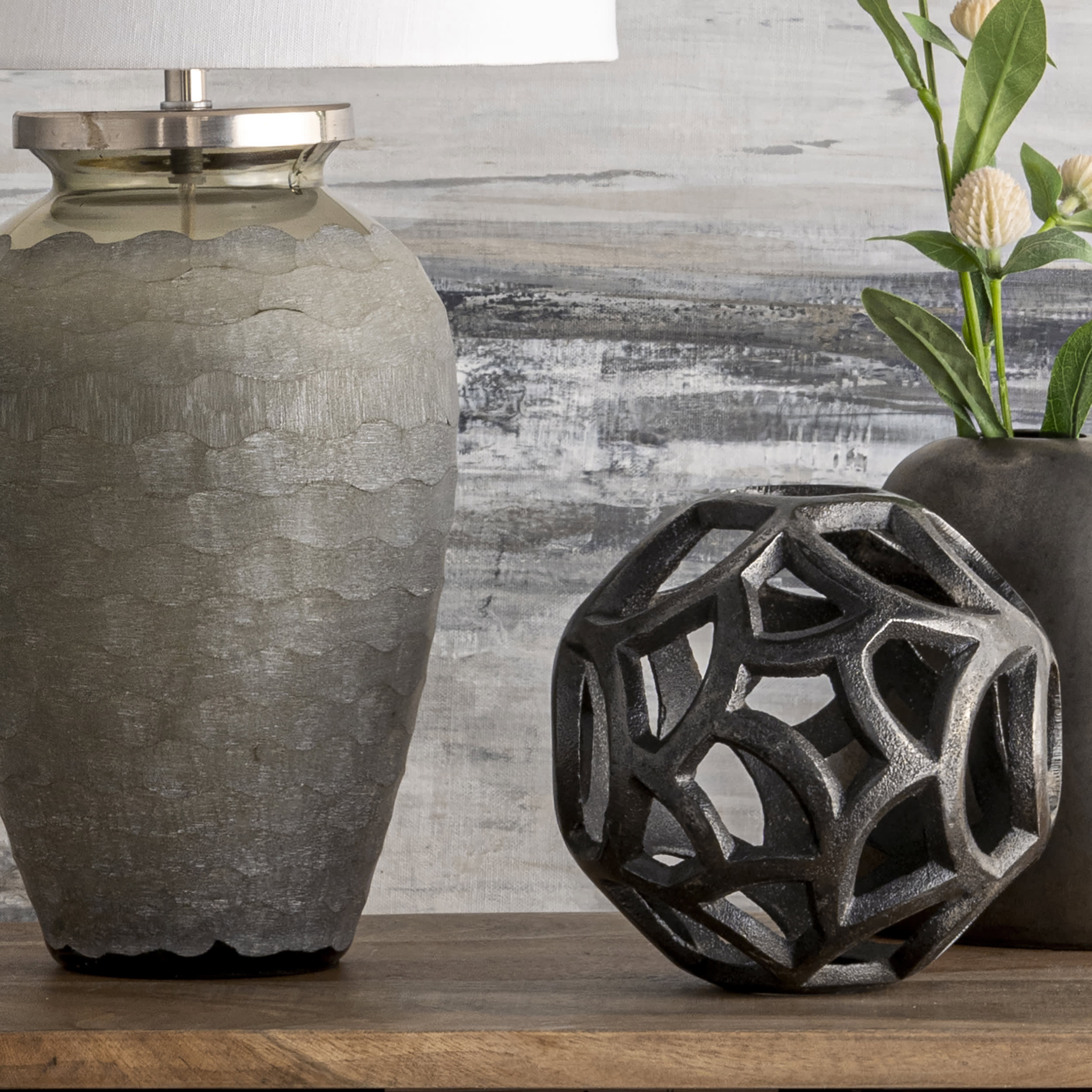 20-inch Glass Rippled Vase Table Lamp | Green - Image 4