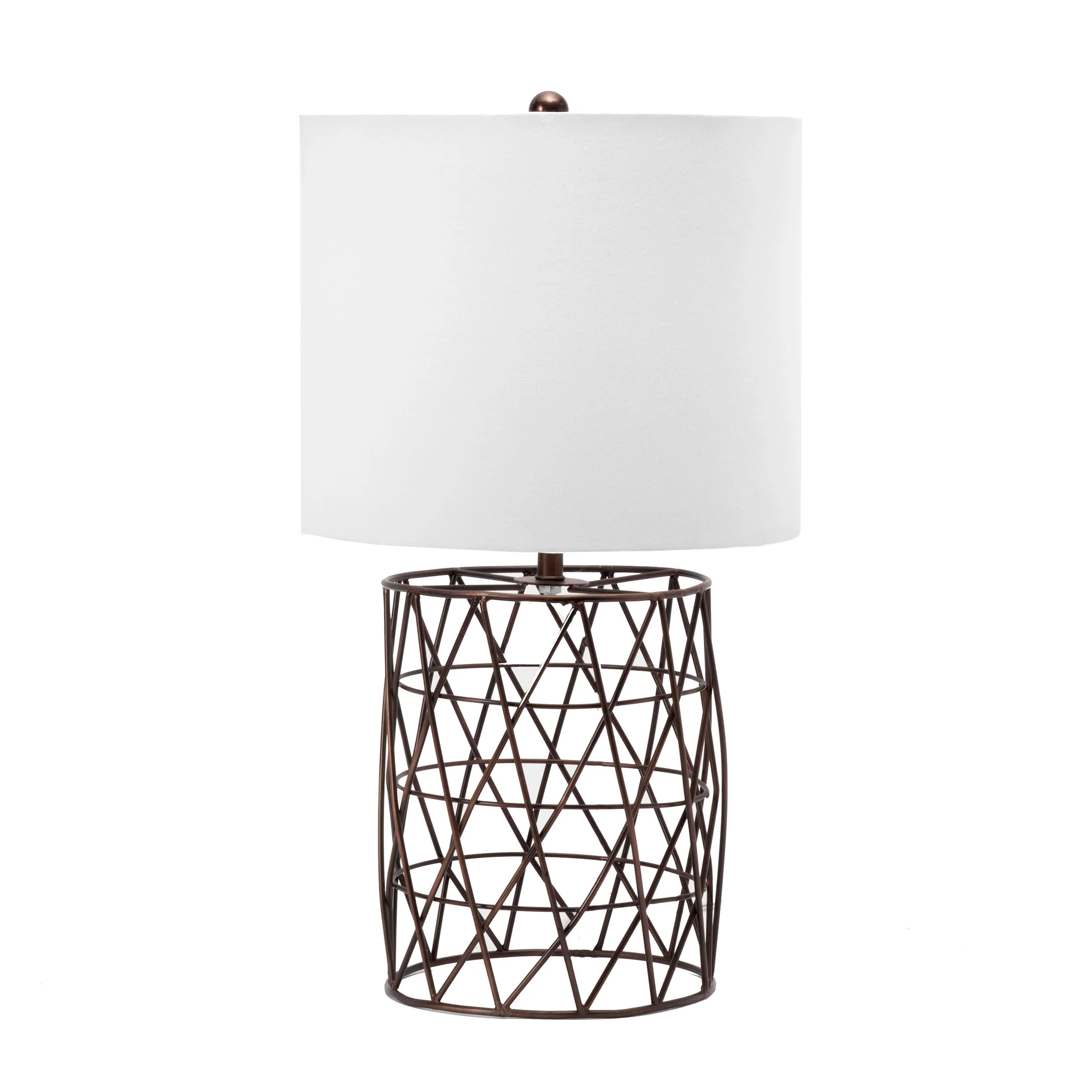 22-inch Iron Wire Mesh Trellis Table Lamp | Brass
