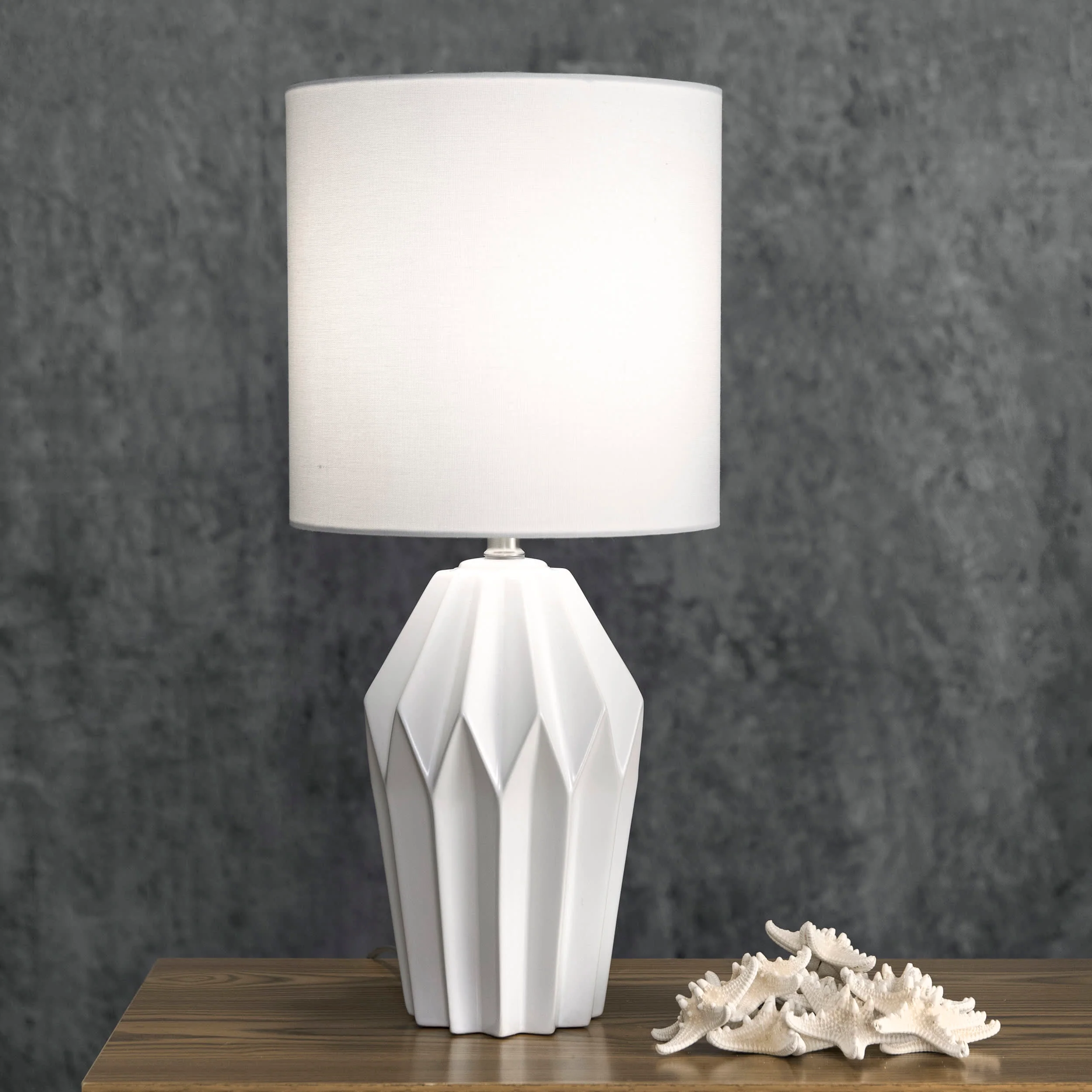 24-inch Cressida Ribbed Ceramic Table Lamp | White - Image 2