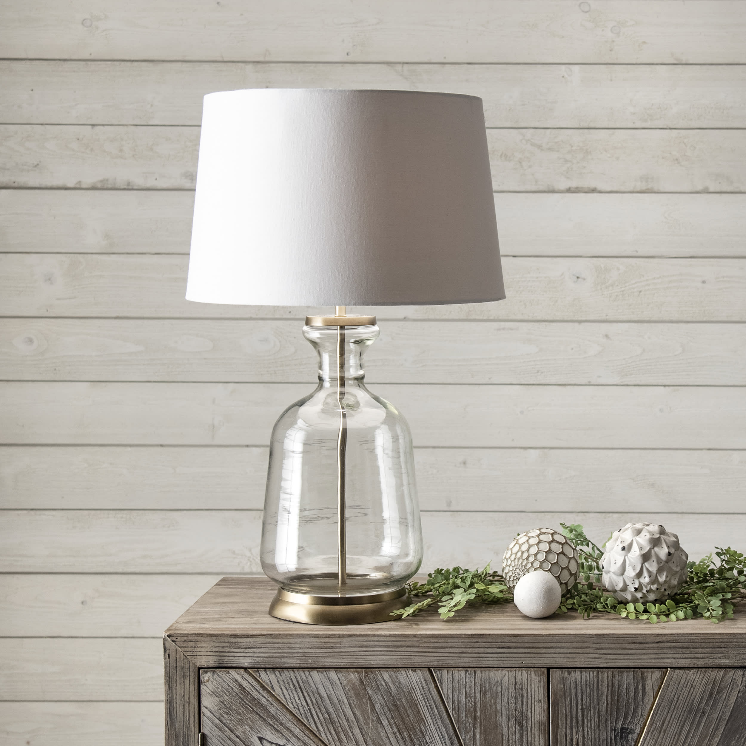 24-Inch Emma Clear Glass Table Lamp | Gold - Image 2