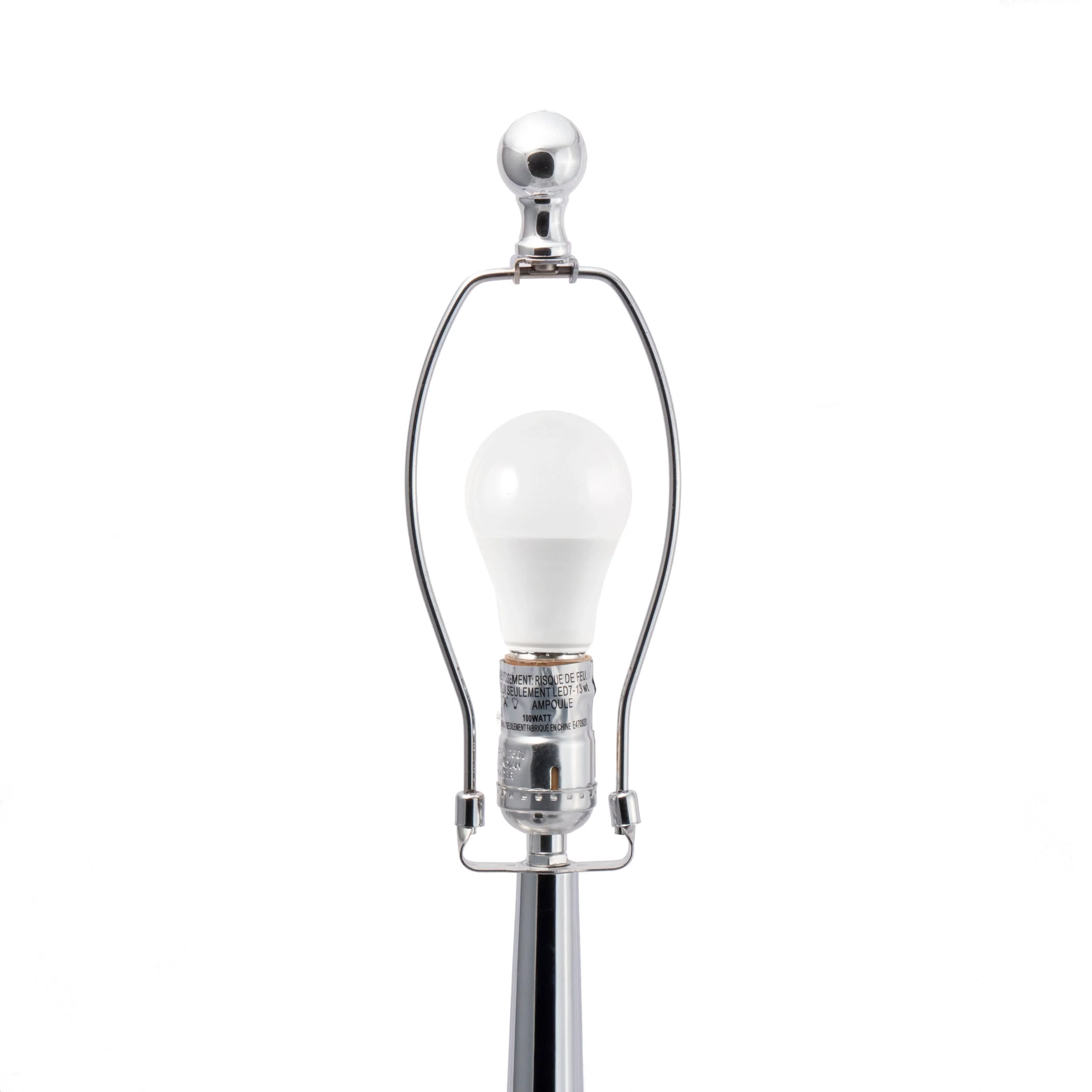 24-inch Polished Metal Spire Table Lamp | White - Image 5