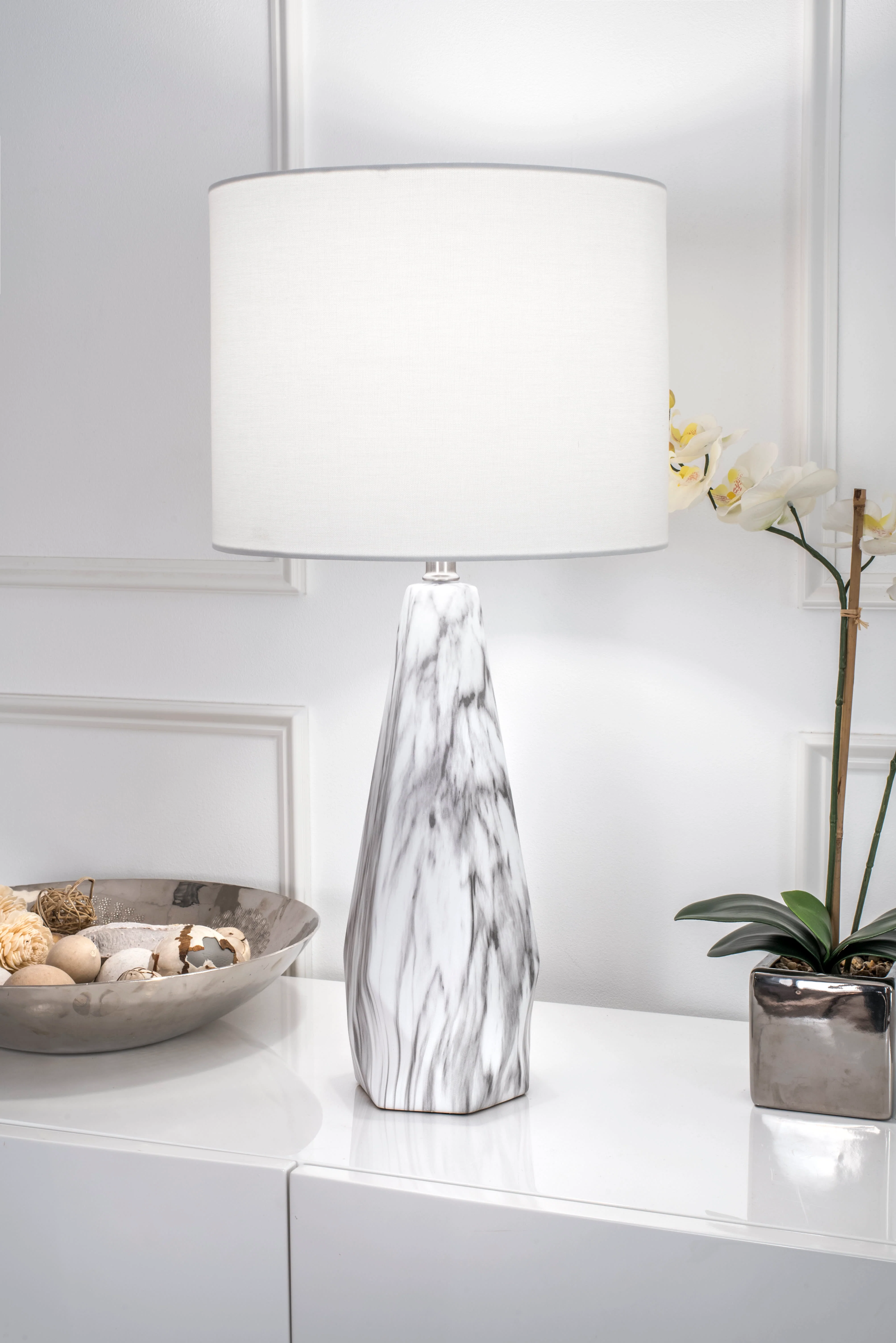 25-Inch Autumn Ceramic Table Lamp | Marble - Image 3