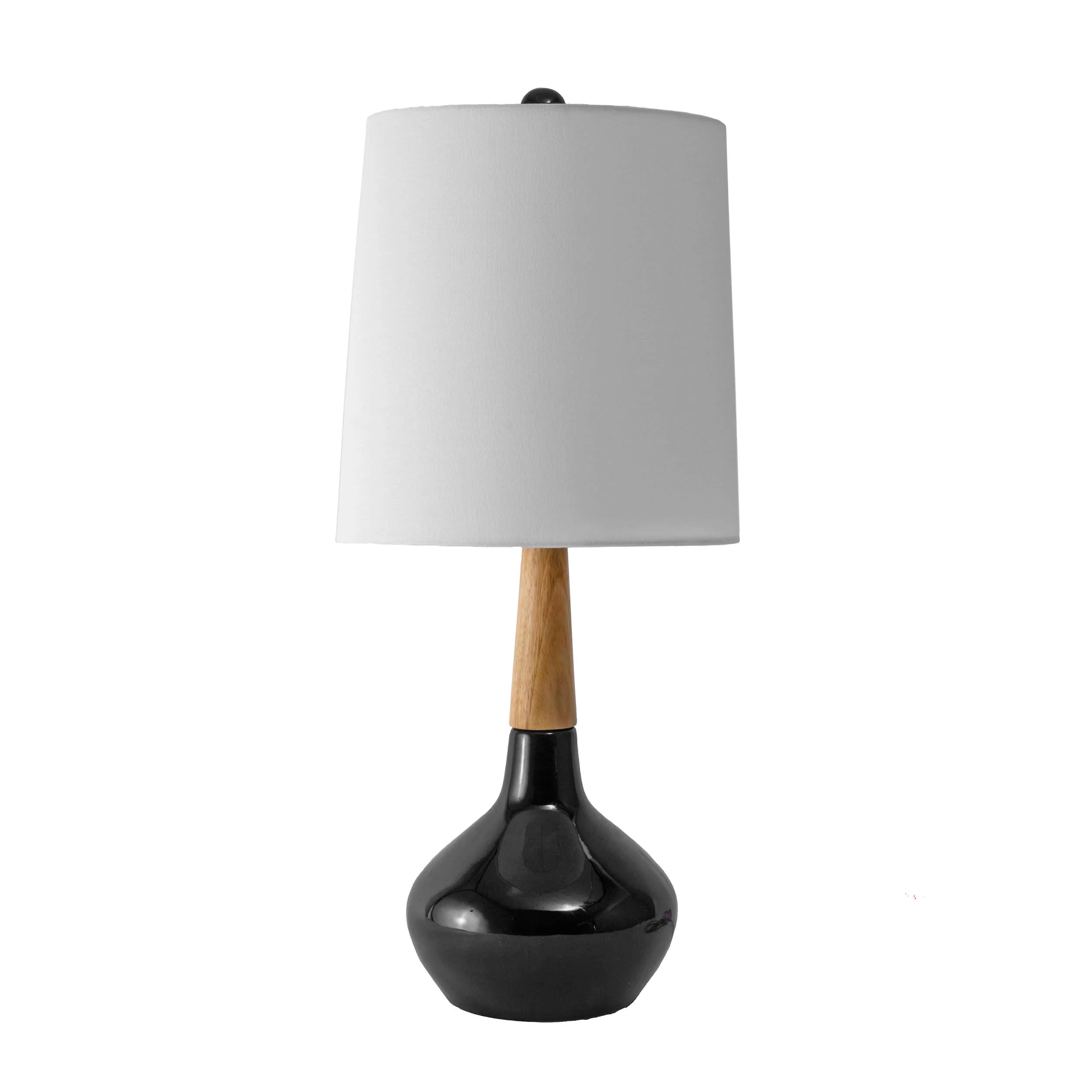 25-inch Kayla Ogee Ceramic Vase Table Lamp | Black