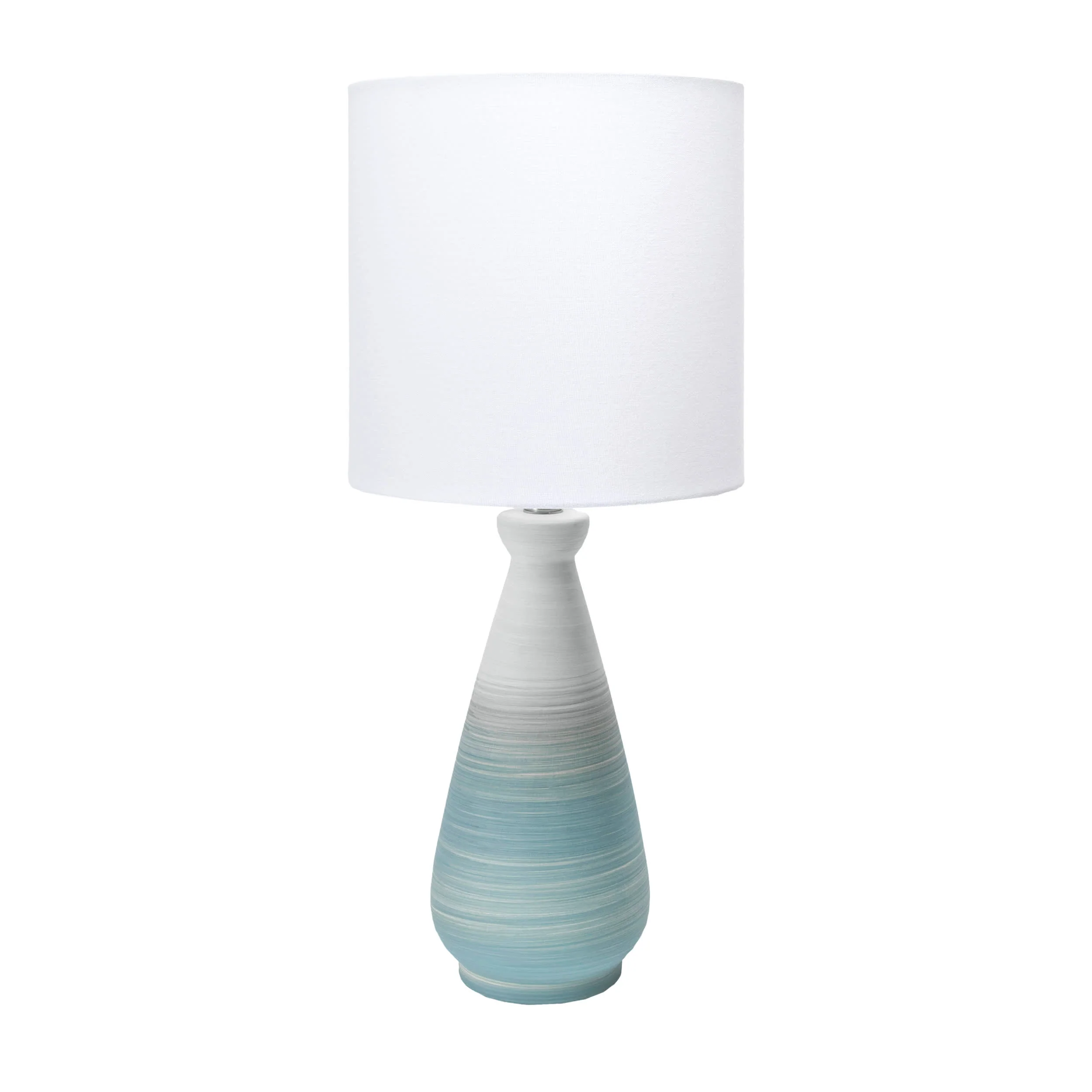 25-inch Ombre Ceramic Striped Flask Table Lamp | Green