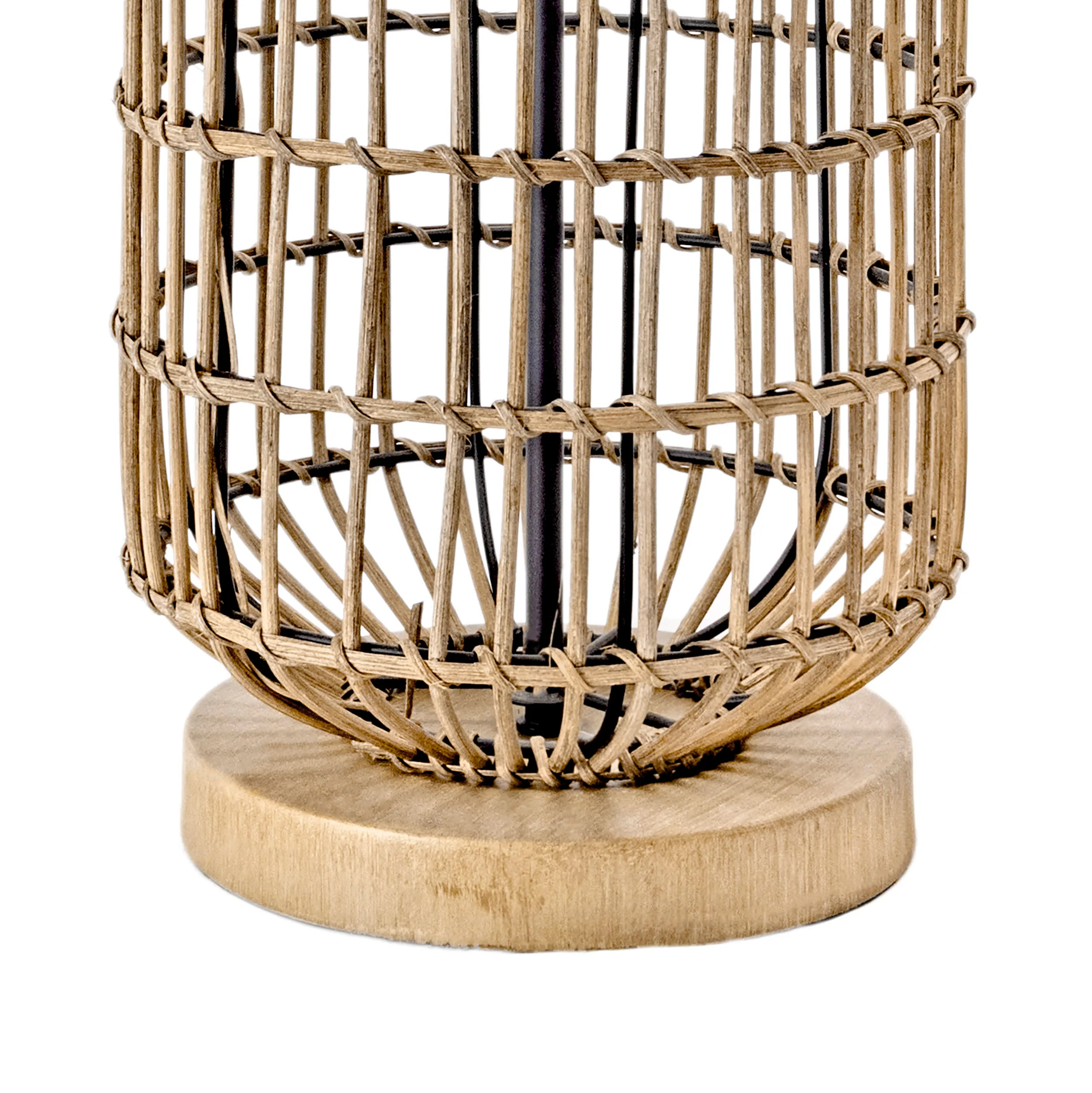 25-inch Rattan Bird Cage Table Lamp | Brass - Image 3