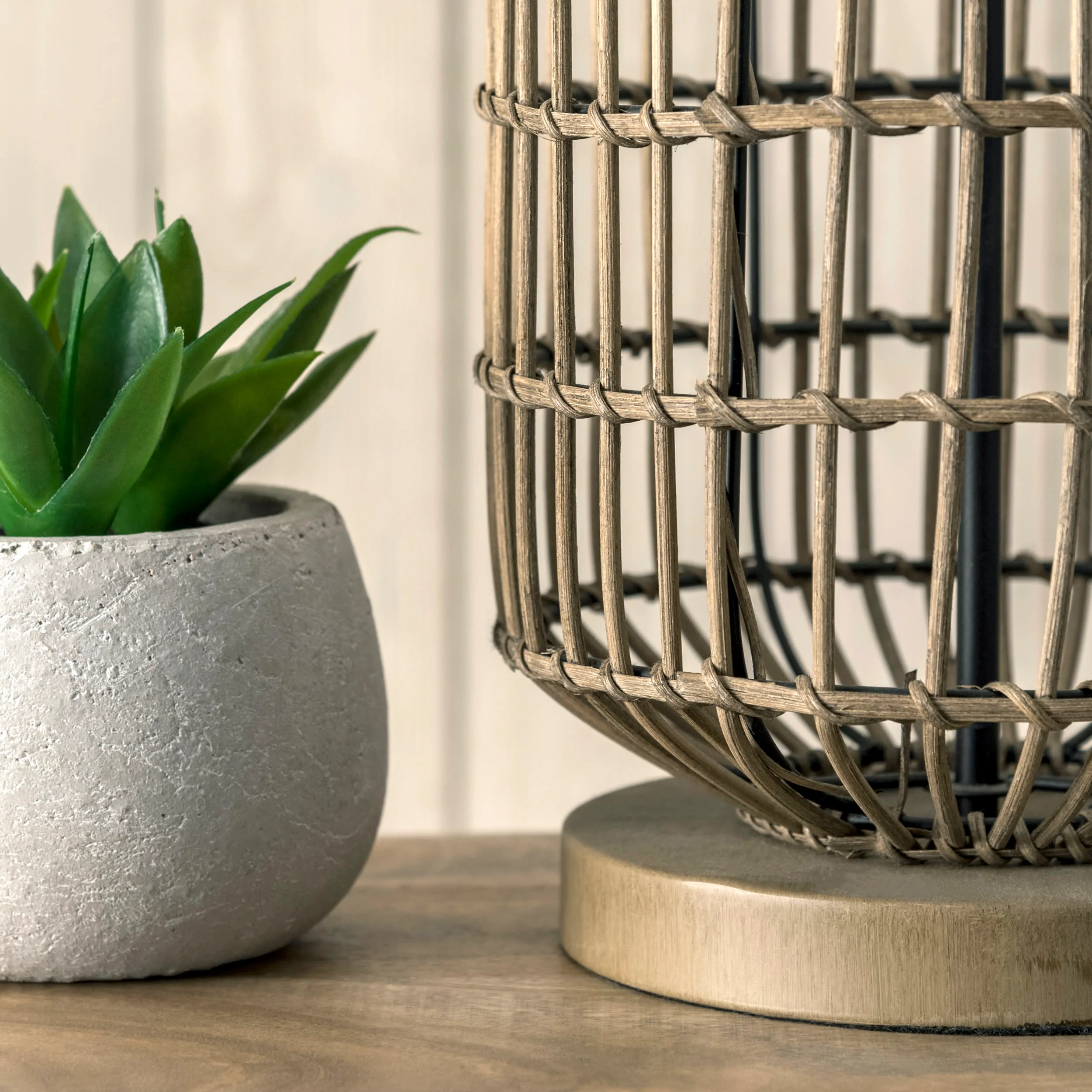 25-inch Rattan Bird Cage Table Lamp | Brass - Image 4