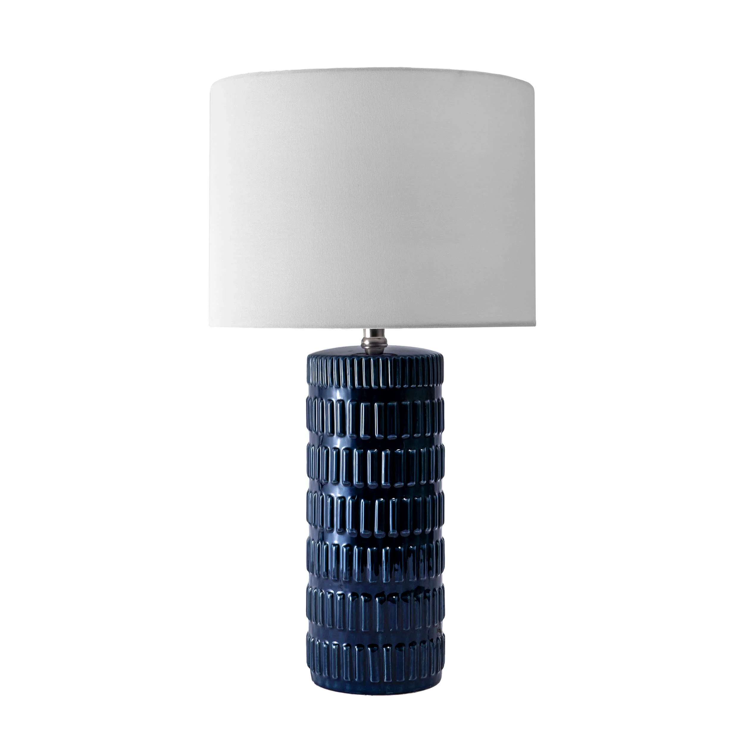 25-inch Tangela Ridged Ceramic Table Lamp | Blue