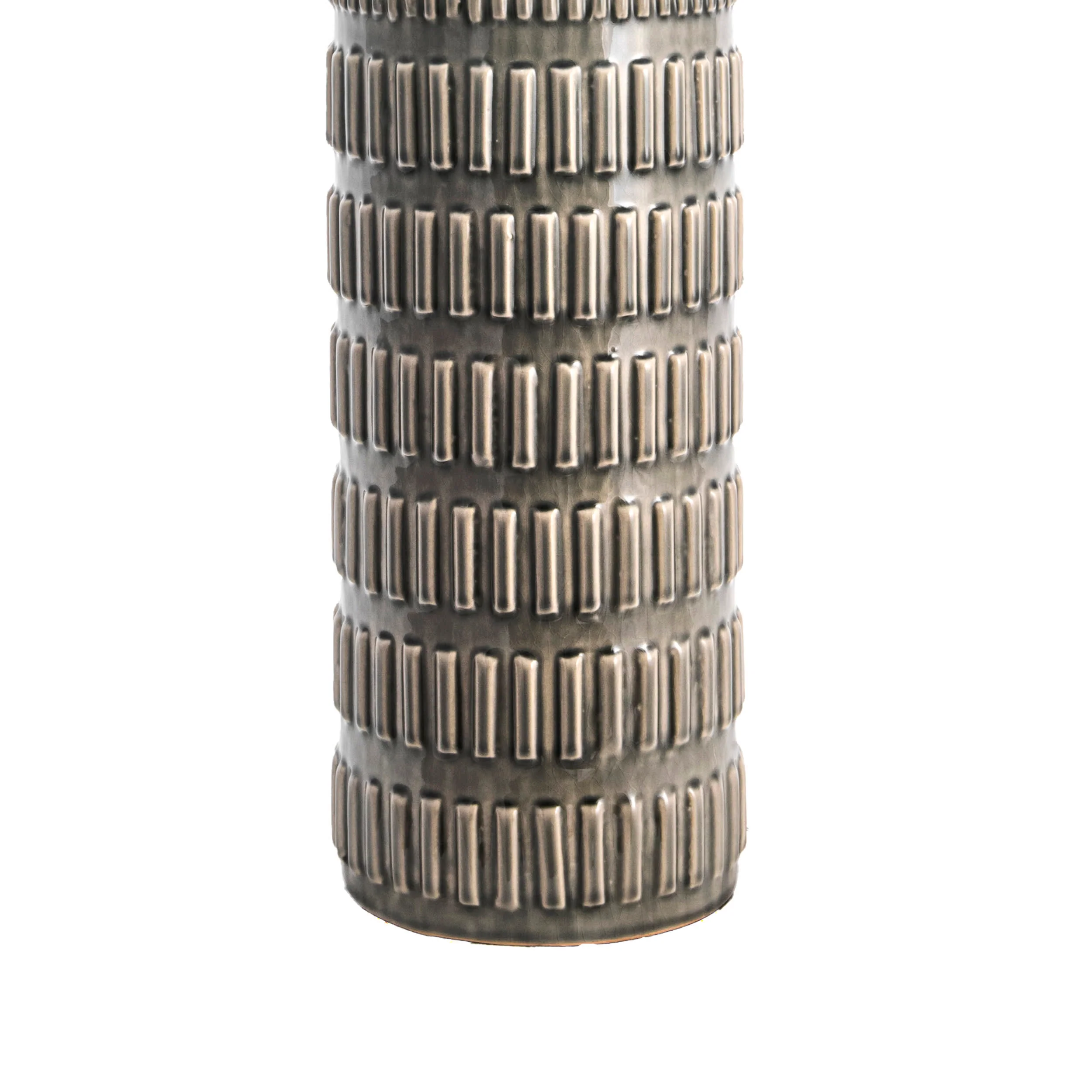 25-inch Tangela Ridged Ceramic Table Lamp | Grey - Image 4