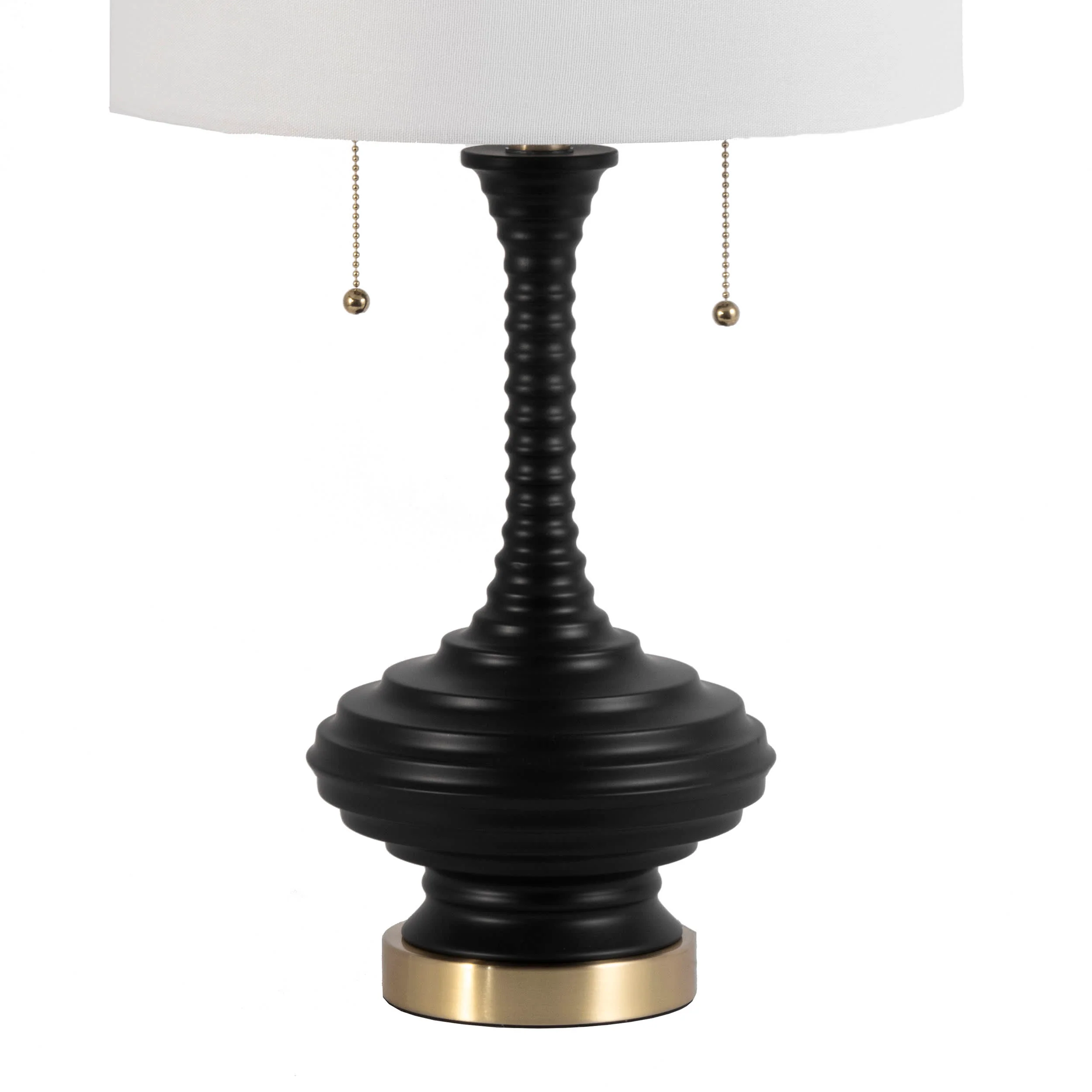 26-inch Steel Spiraling Teardrop Table Lamp | Black - Image 3