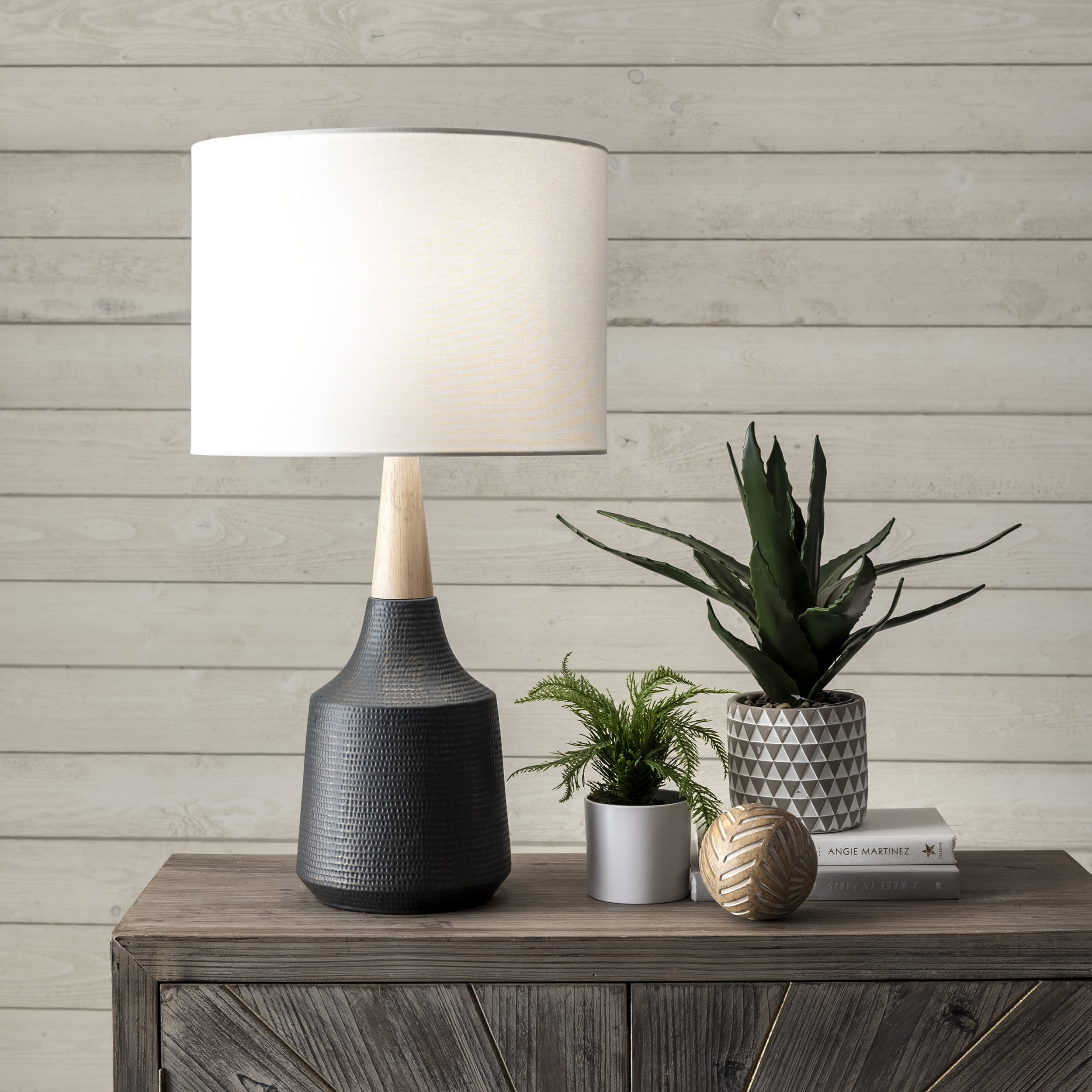 28-inch Jenna Ceramic Table Lamp | Black - Image 2