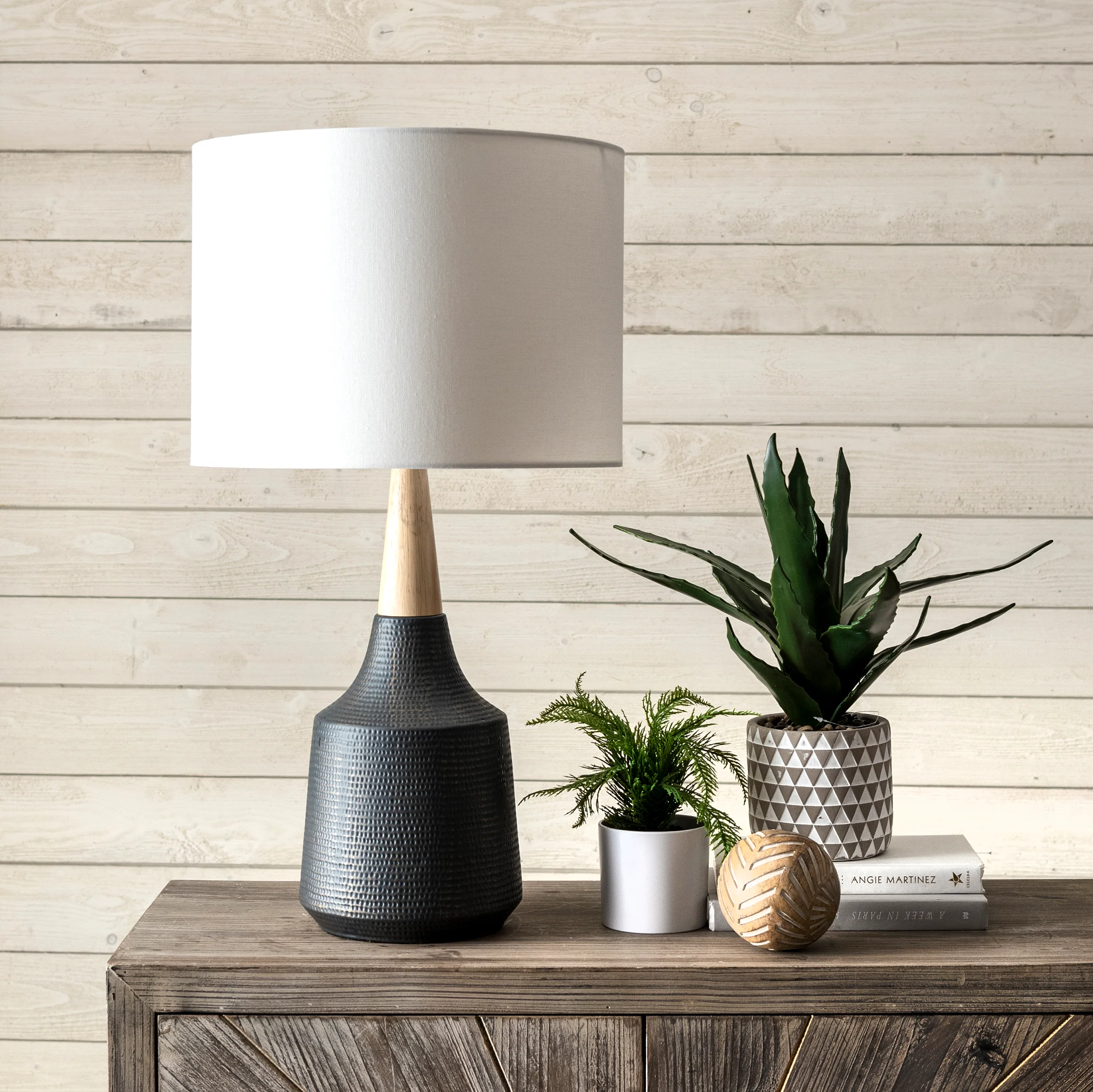 28-inch Jenna Ceramic Table Lamp | Black - Image 6