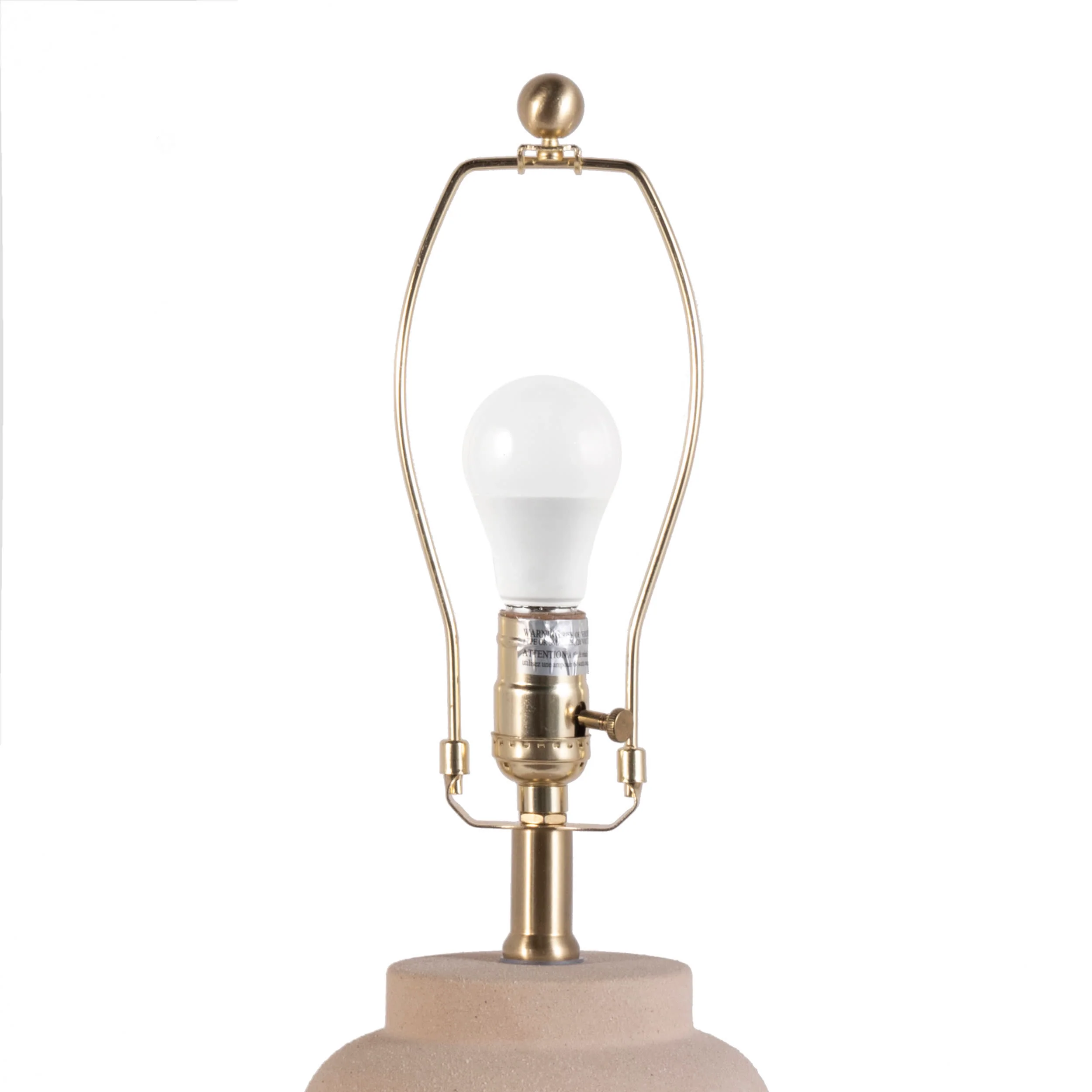 28-inch Sandy Ceramic Textured Vase Table Lamp | Beige - Image 5