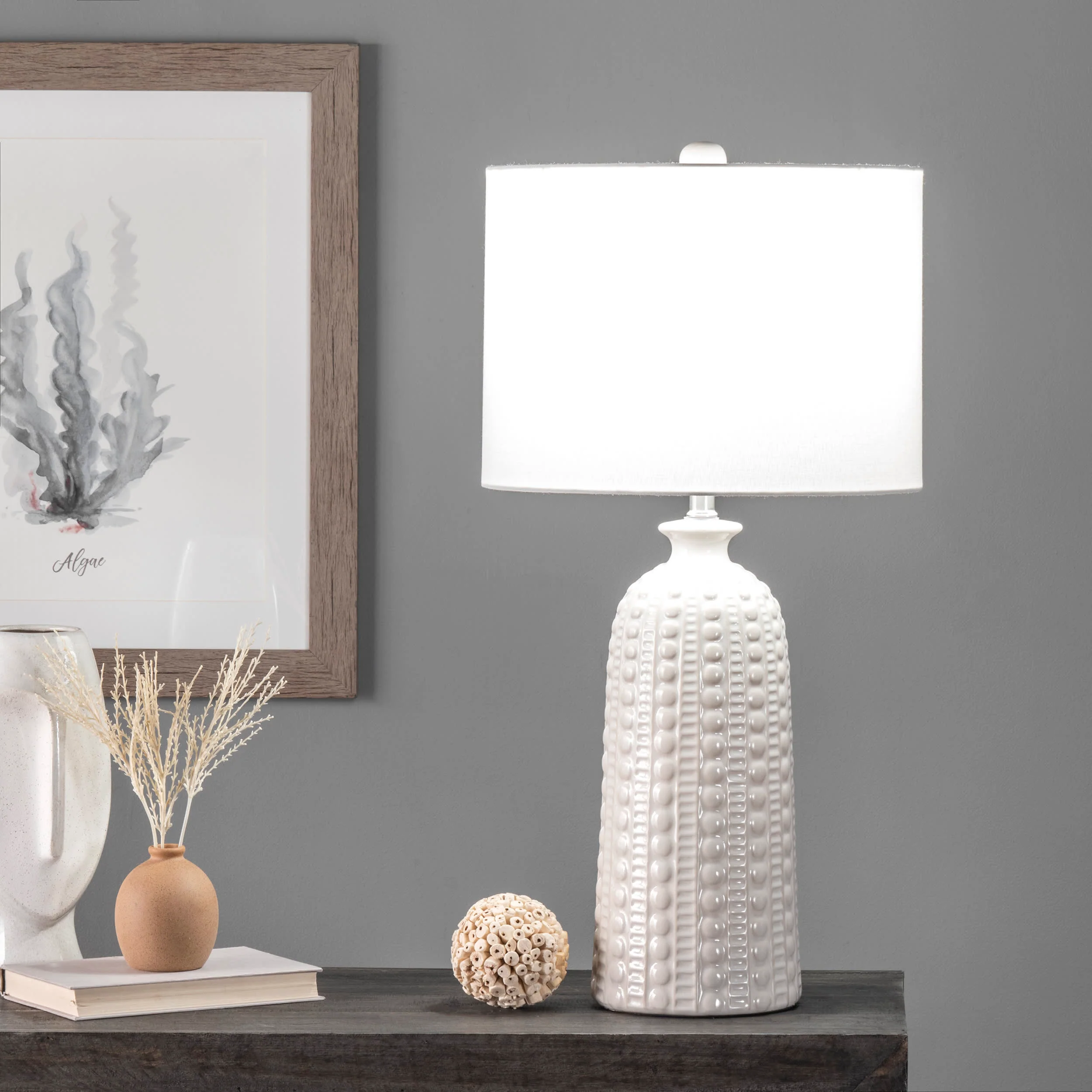 30-inch Polona Ceramic Table Lamp | Cream - Image 2