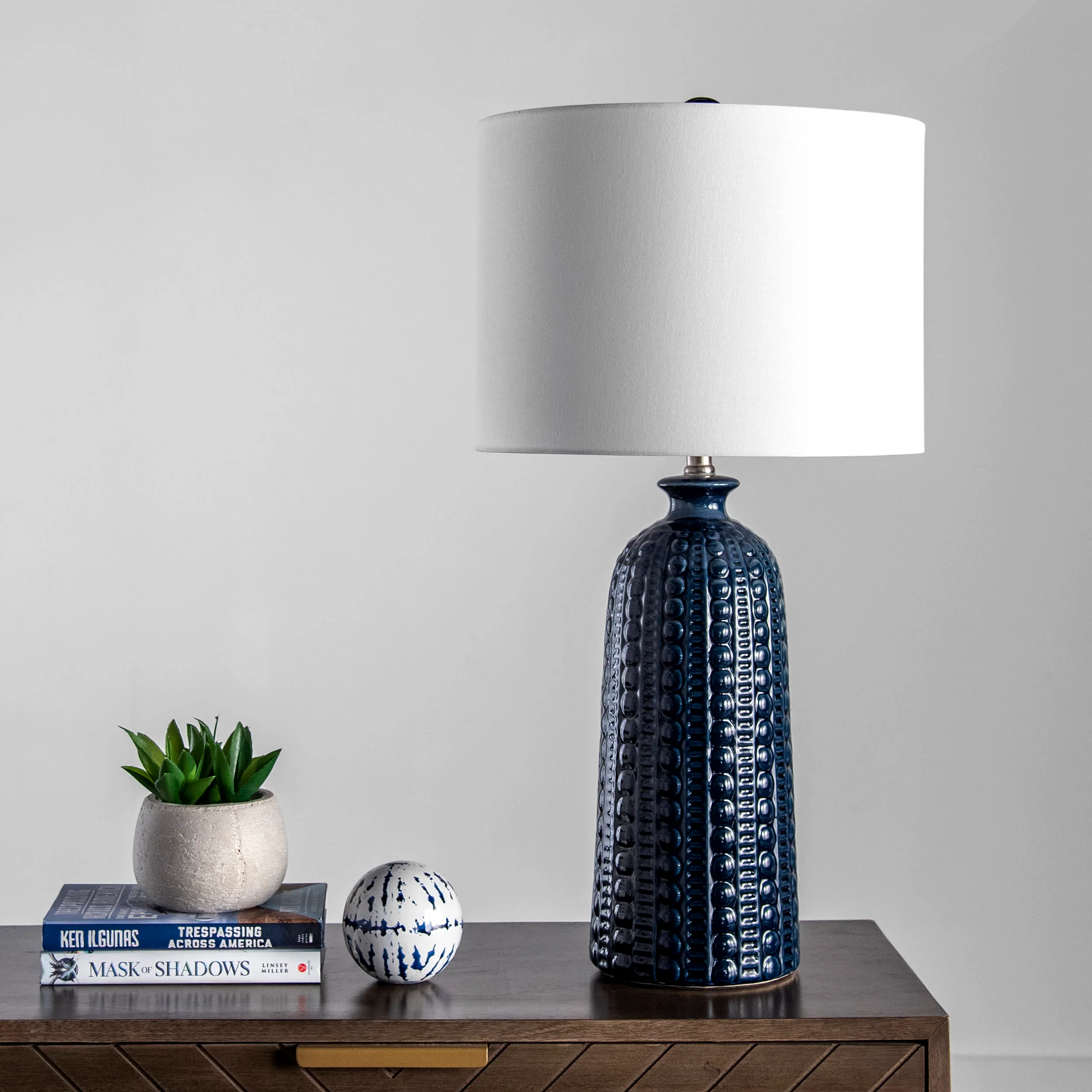 30-inch Polona Ceramic Table Lamp | Navy - Image 6