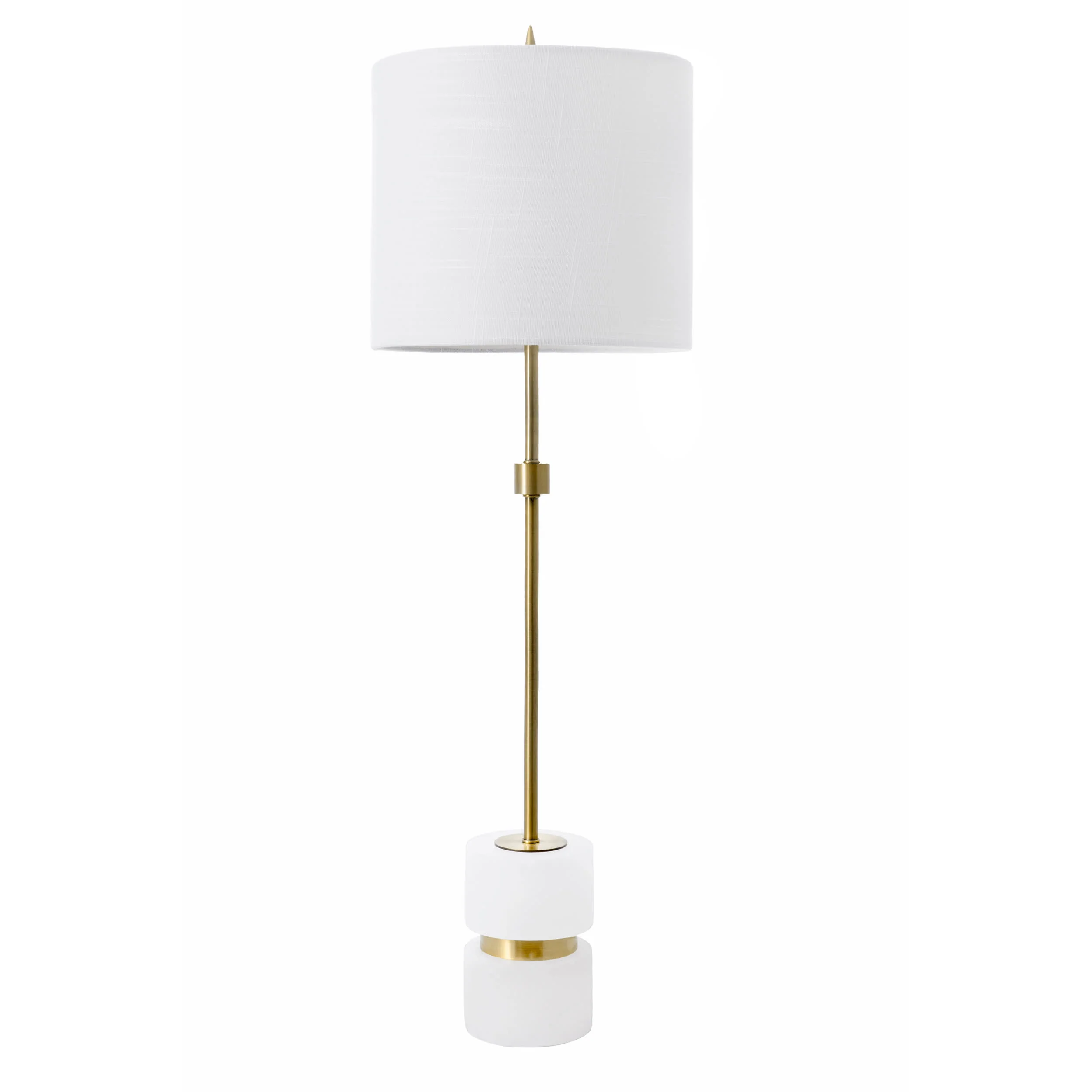 31-inch Marble Mounted Pole Table Lamp | Bronze