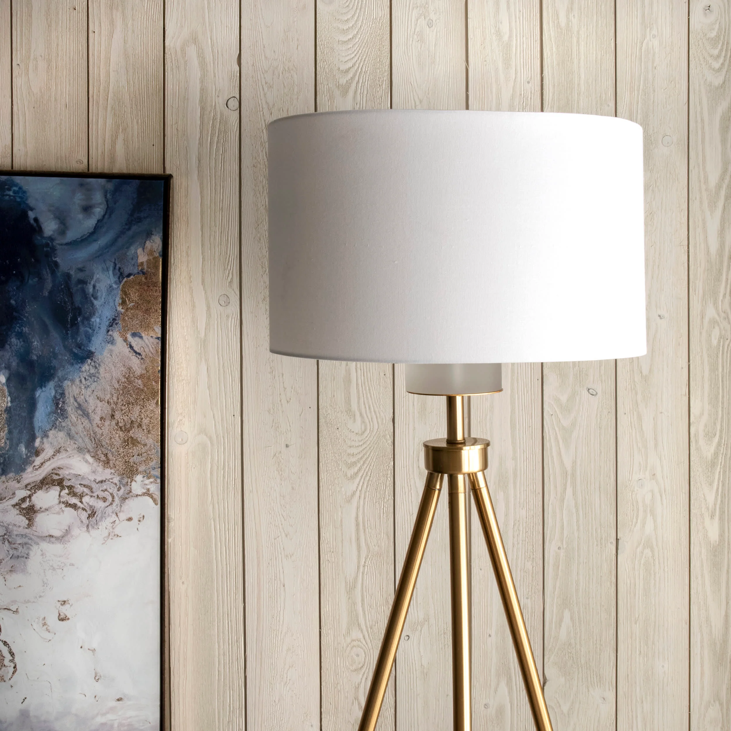 66-inch Simple Metal Tripod Floor Lamp | Gold - Image 4