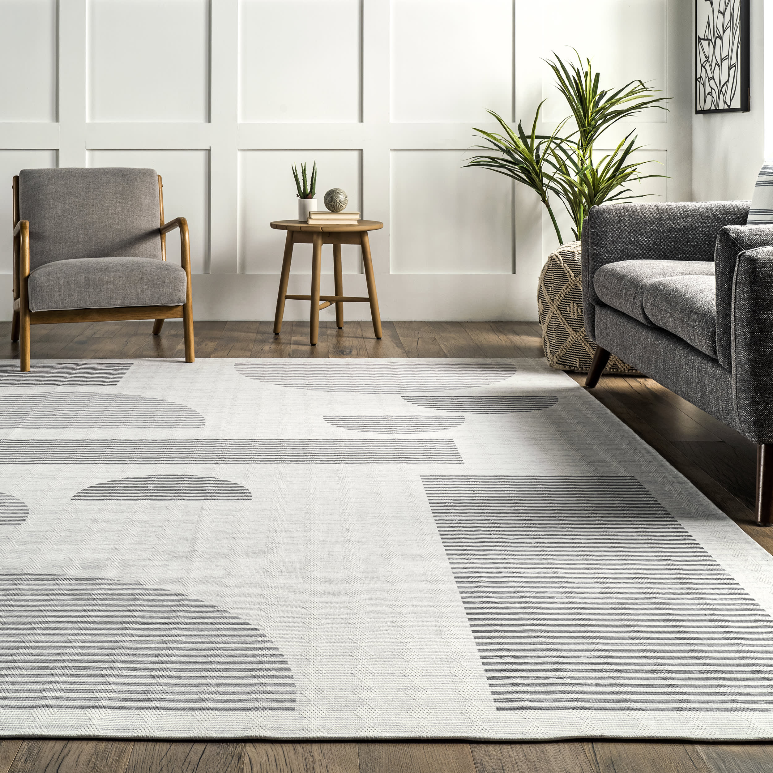 Abby Washable Geometric Rug | Ivory - Image 4