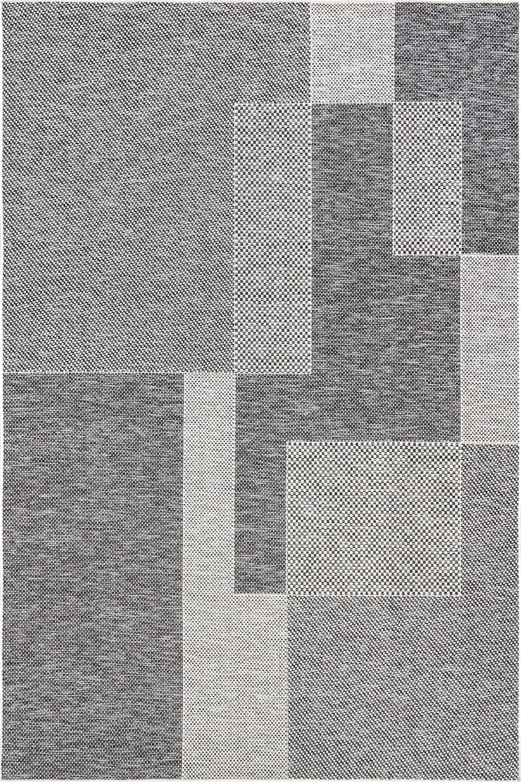 Abbye Layered Geometric Indoor/Outdoor Rug | Grey
