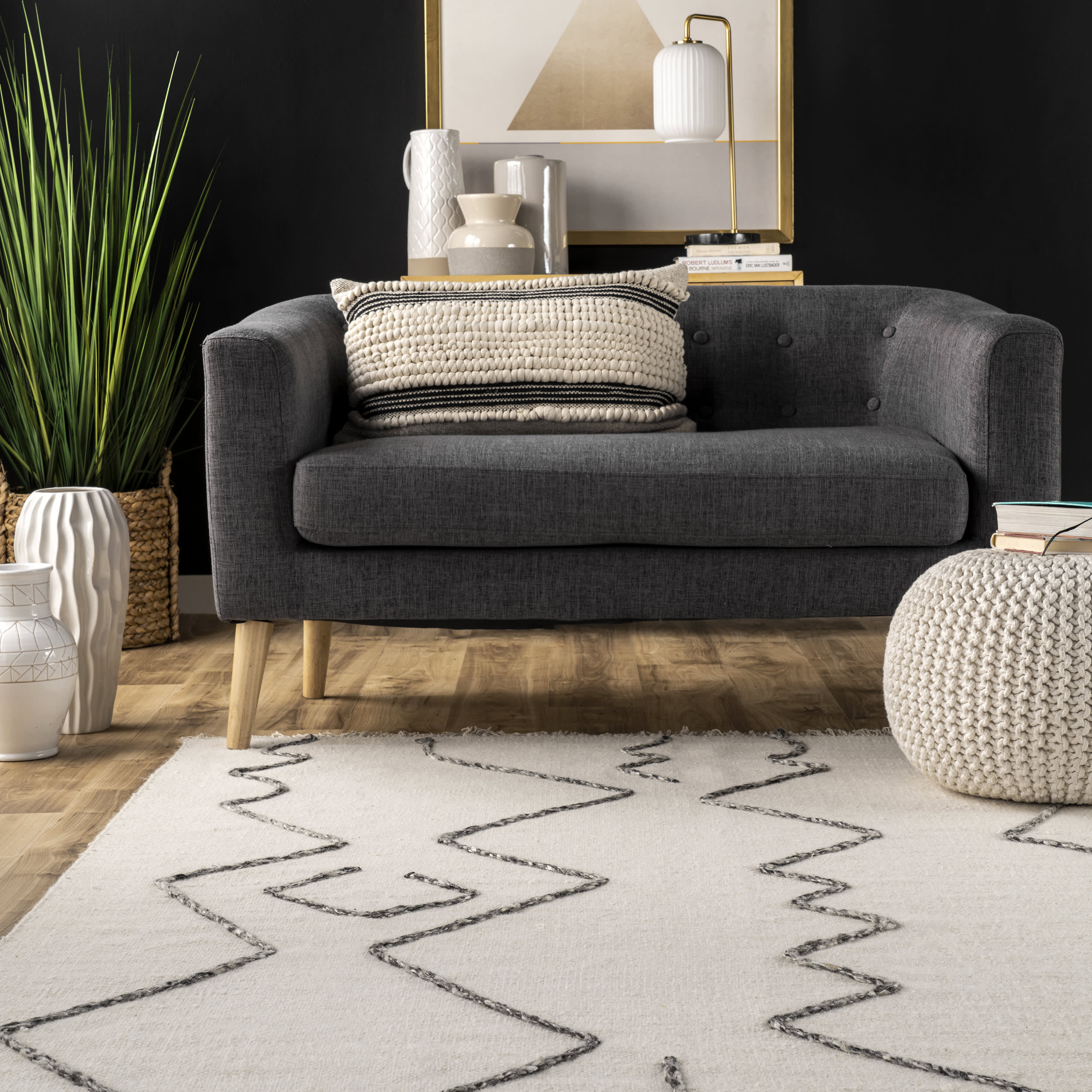 Abstract Graphic Rug | Ivory - Image 4