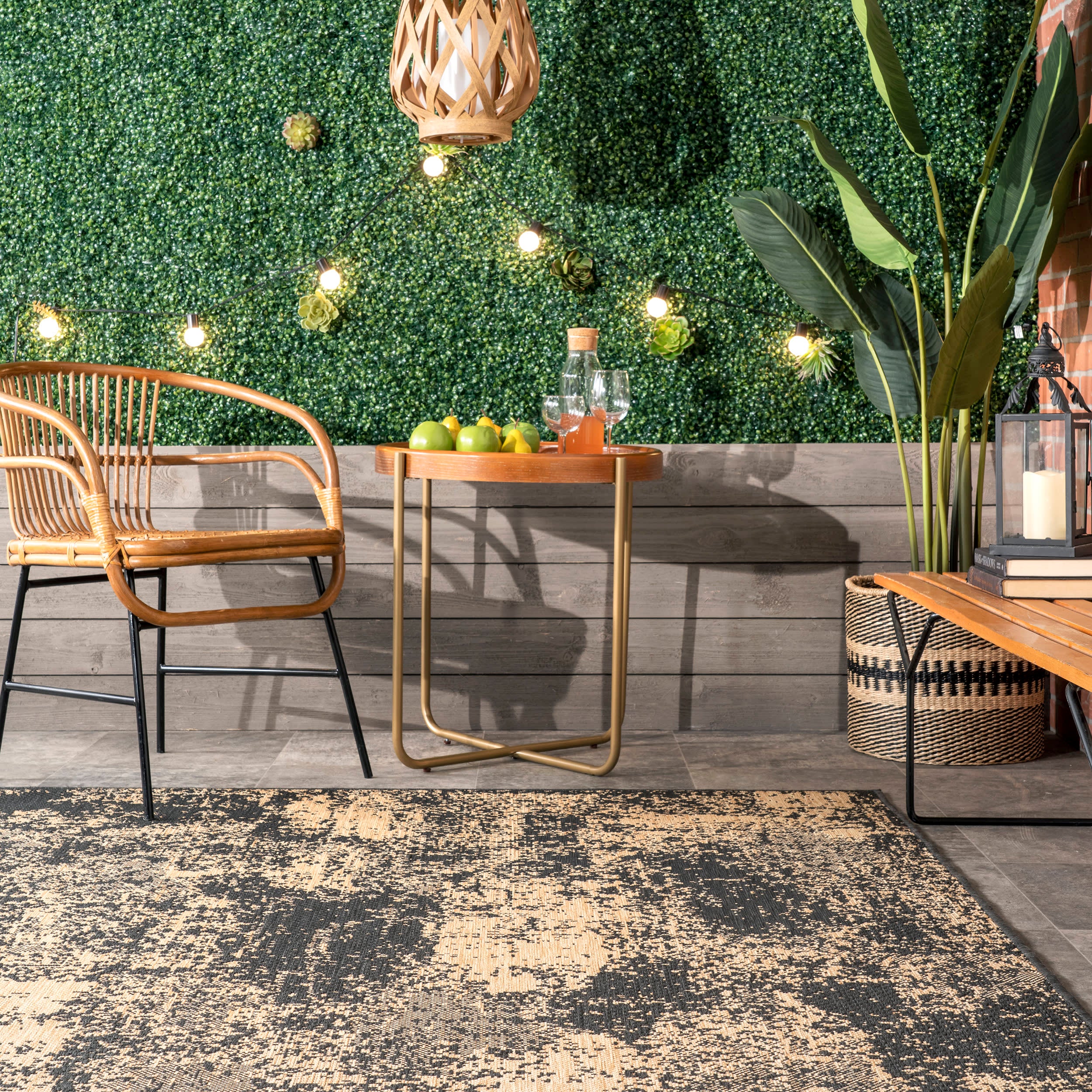 Abstract Indoor/Outdoor Rug | Charcoal - Image 4