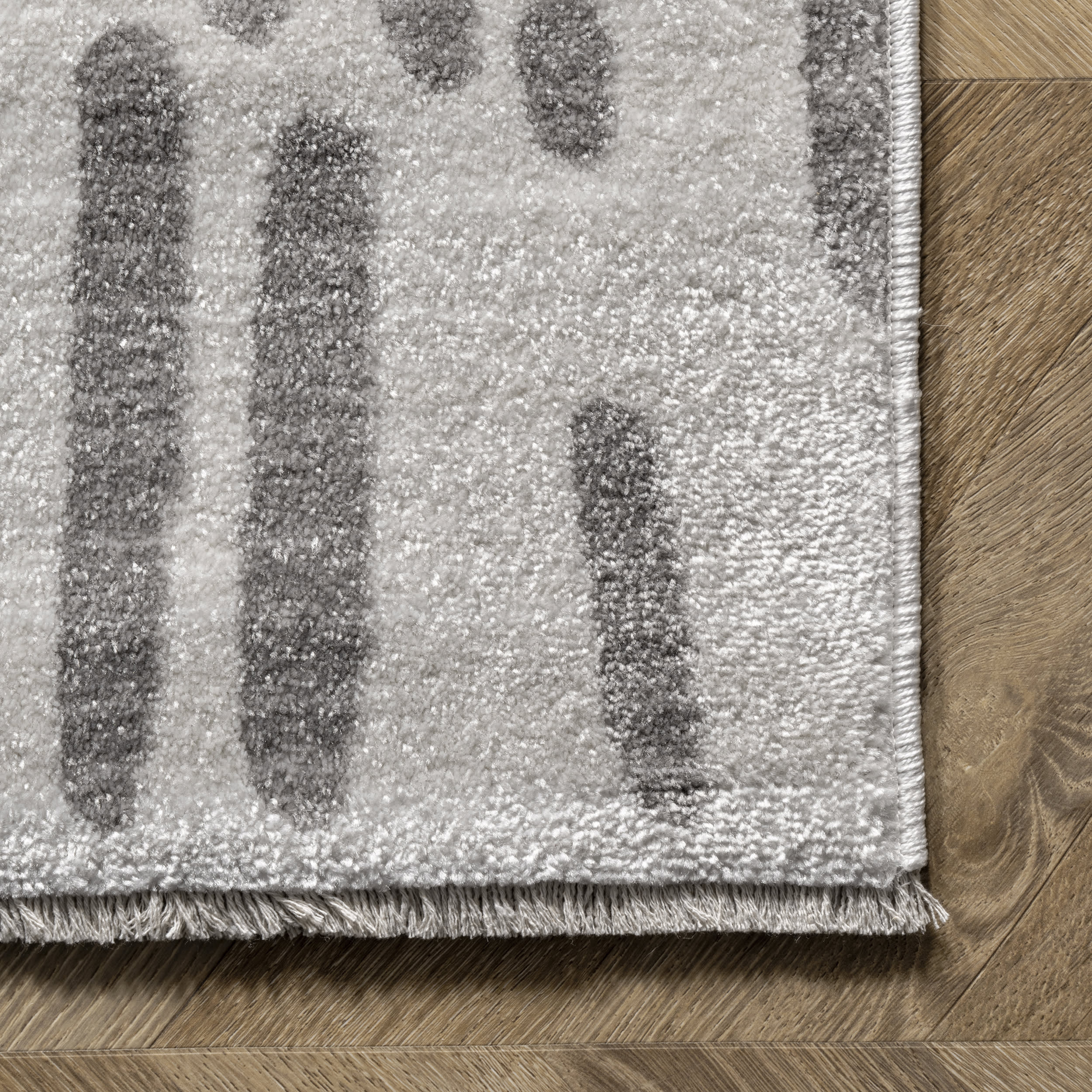 Abstract Lattice Rug | Light Grey - Image 3
