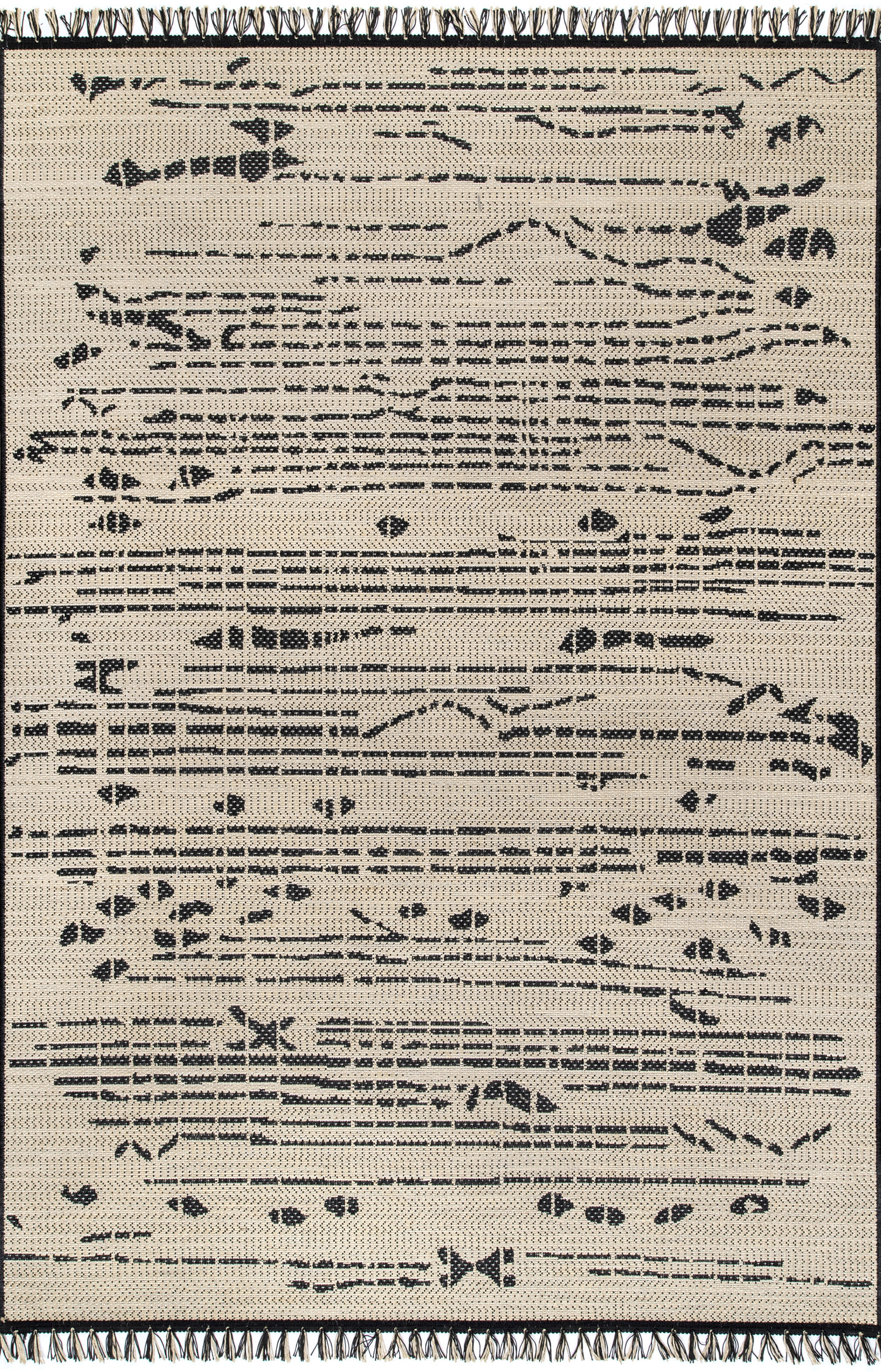 Abstract Treasure Rug | Black