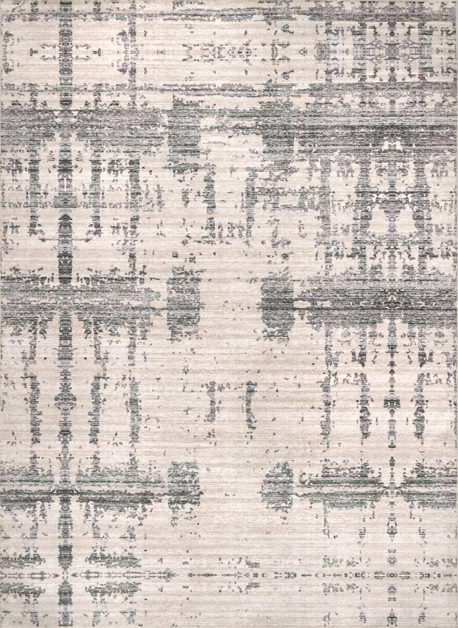 Abstract Washable Rug | Grey