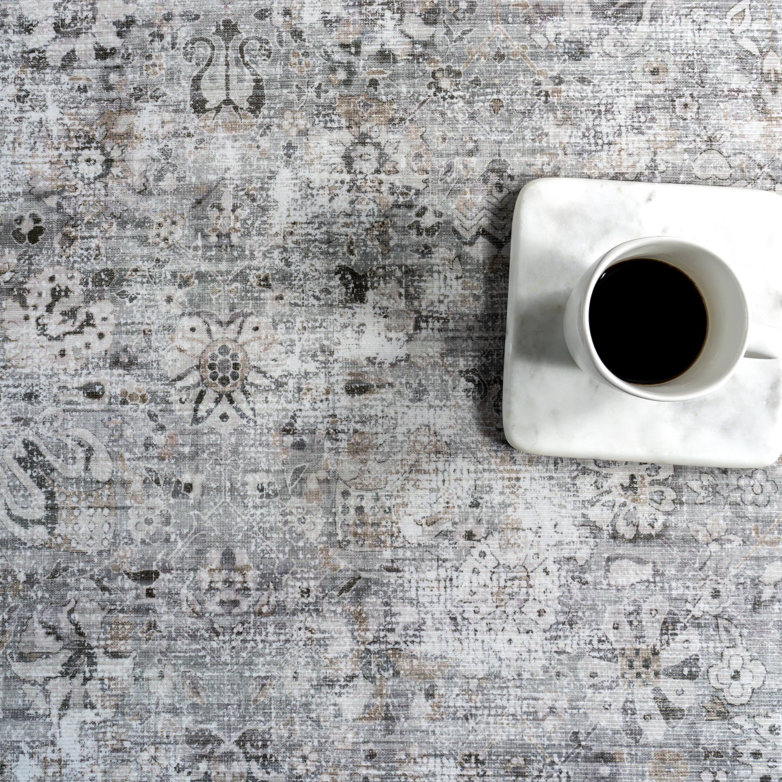Adams Medallion Washable Rug | Grey - Image 8