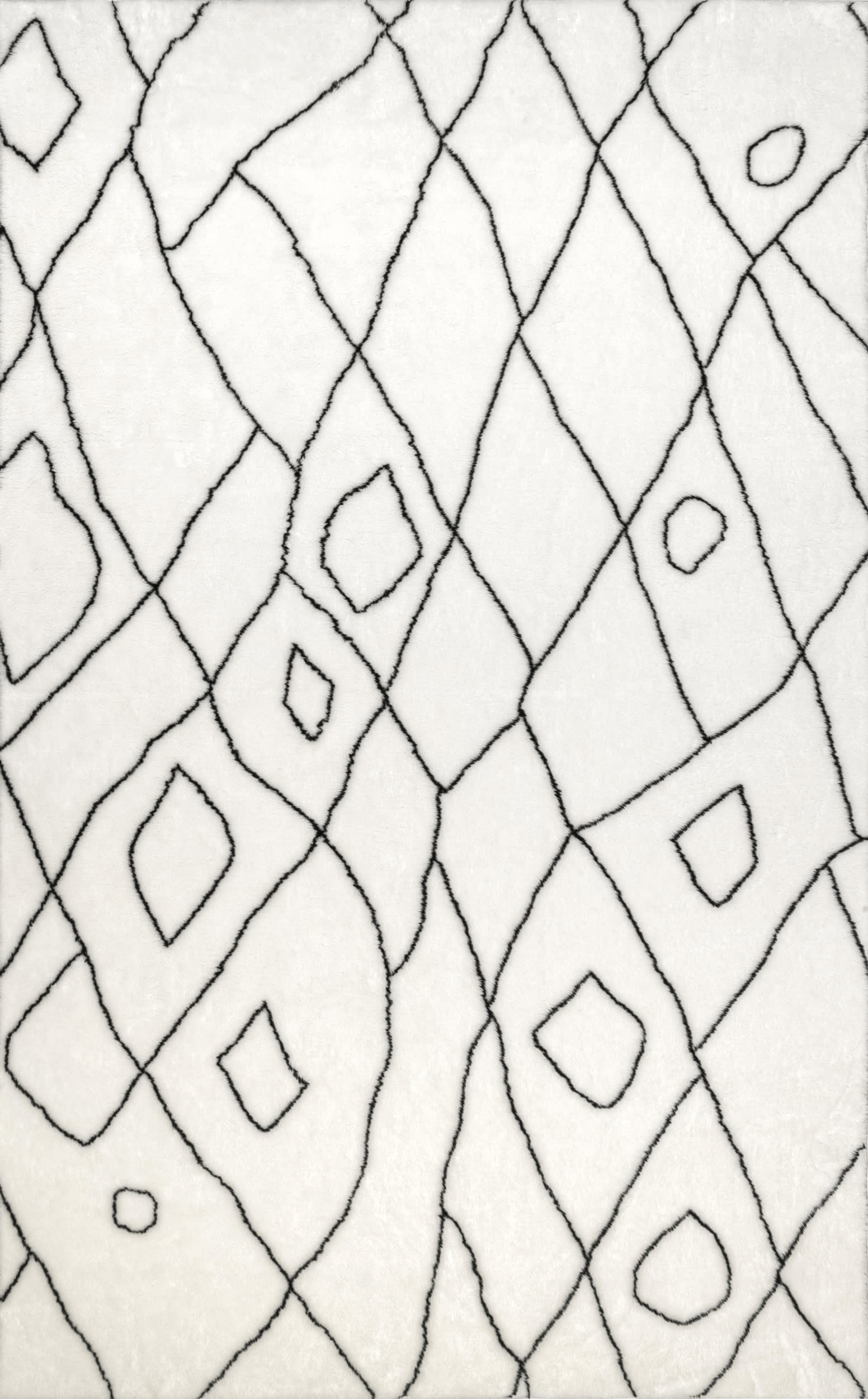 Adele Moroccan Trellis Washable Shag Rug | Black