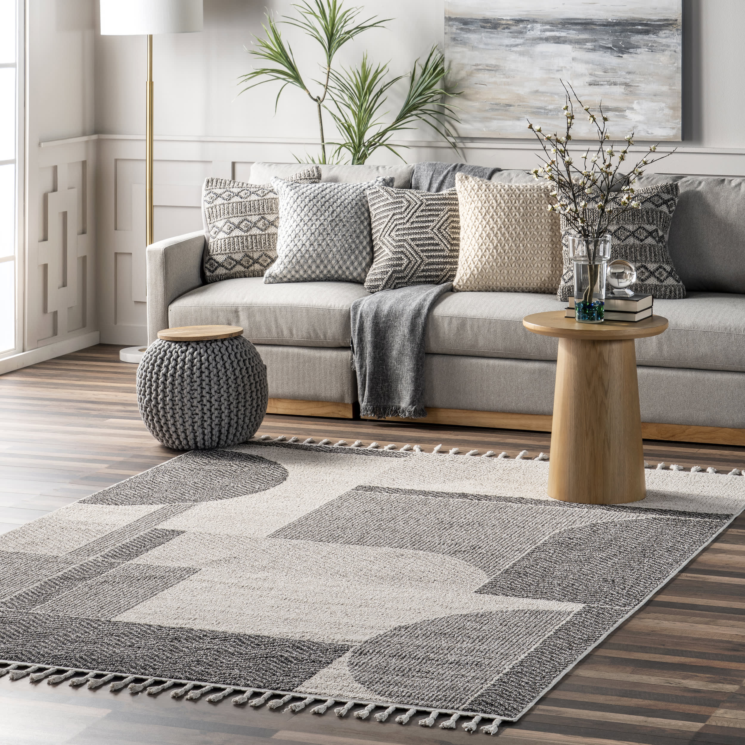Adessa Classic Lattice Rug | Light Grey - Image 2