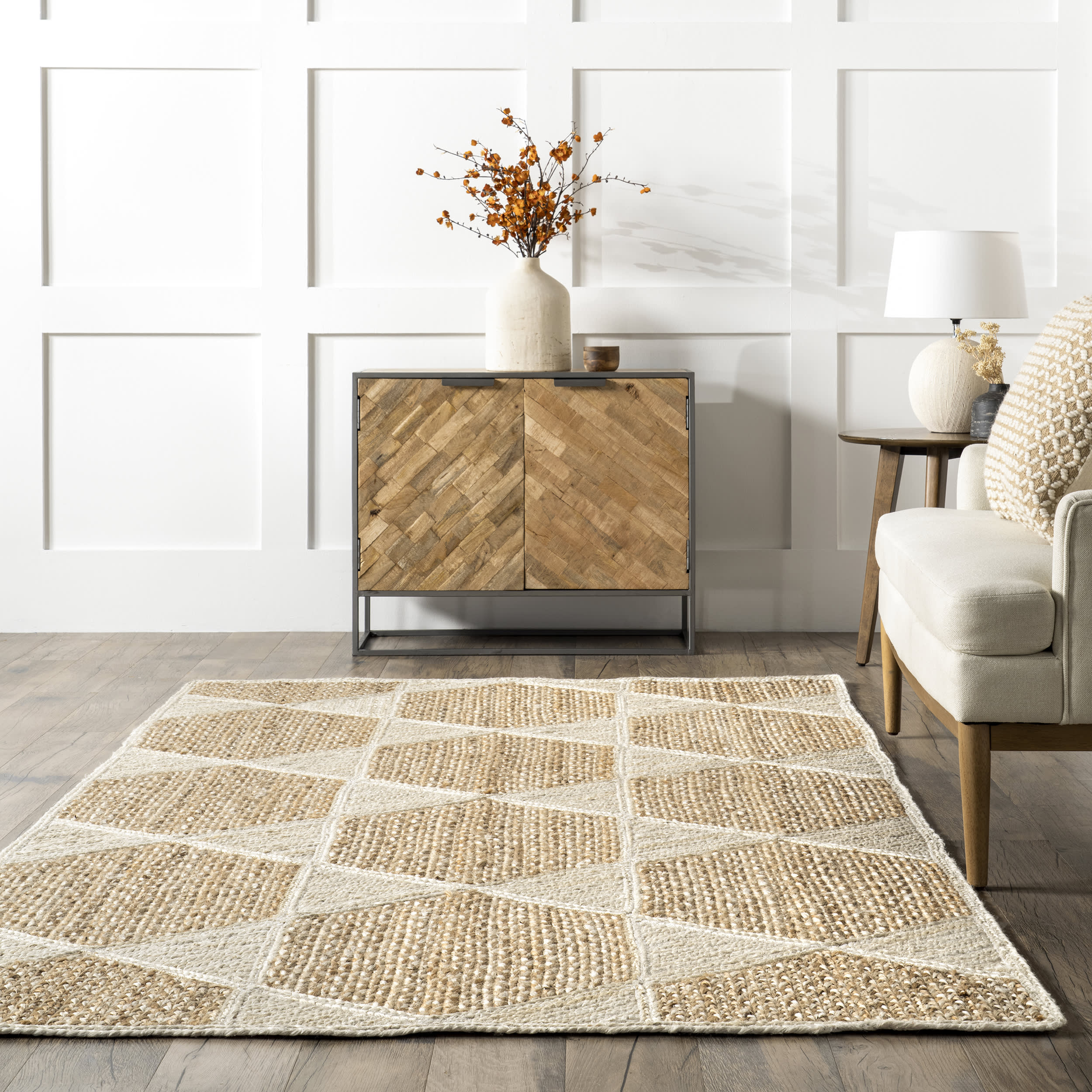 Adhara Jute Honeycomb Rug | Ivory - Image 4