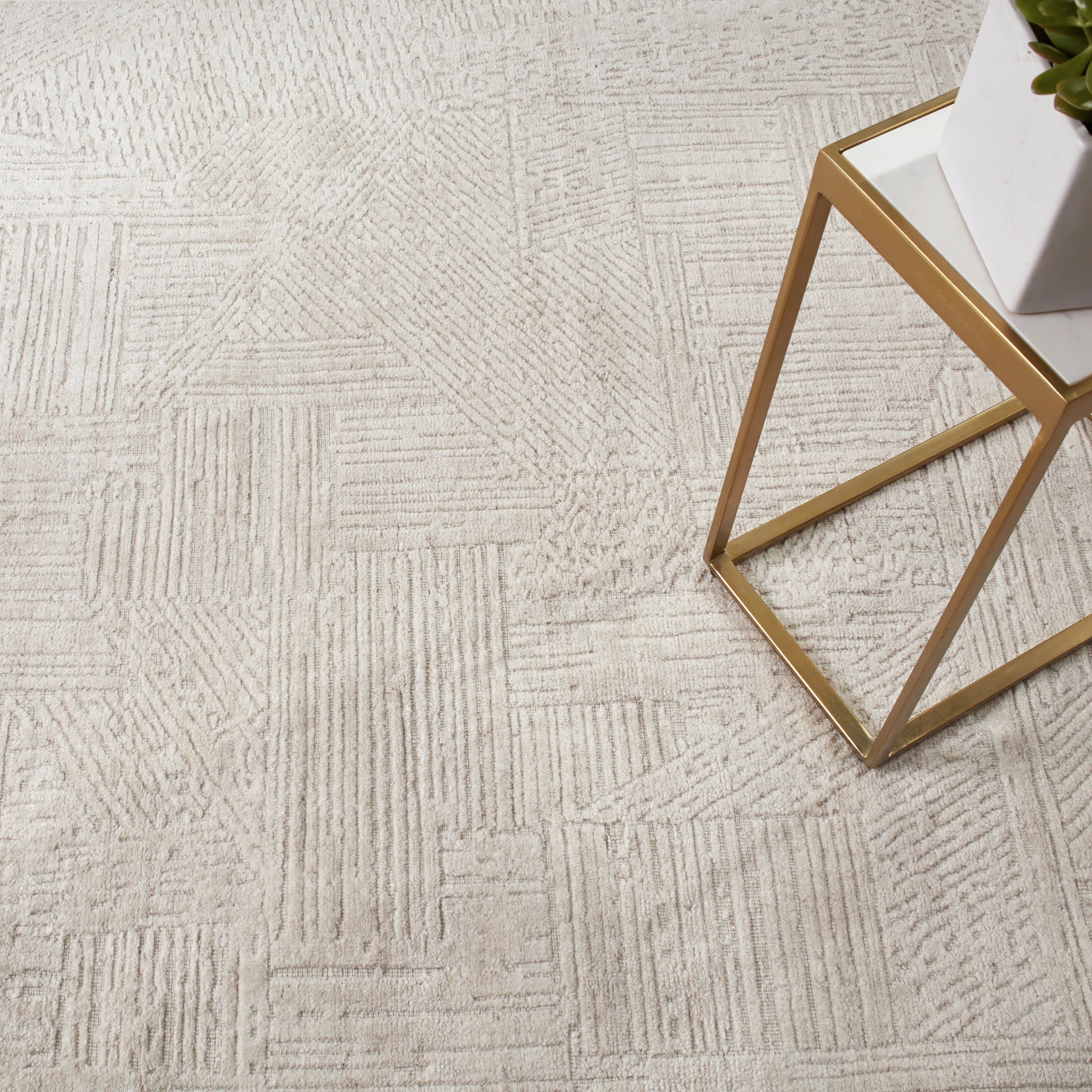 Adrian Handwoven Wool Rug | Beige - Image 3