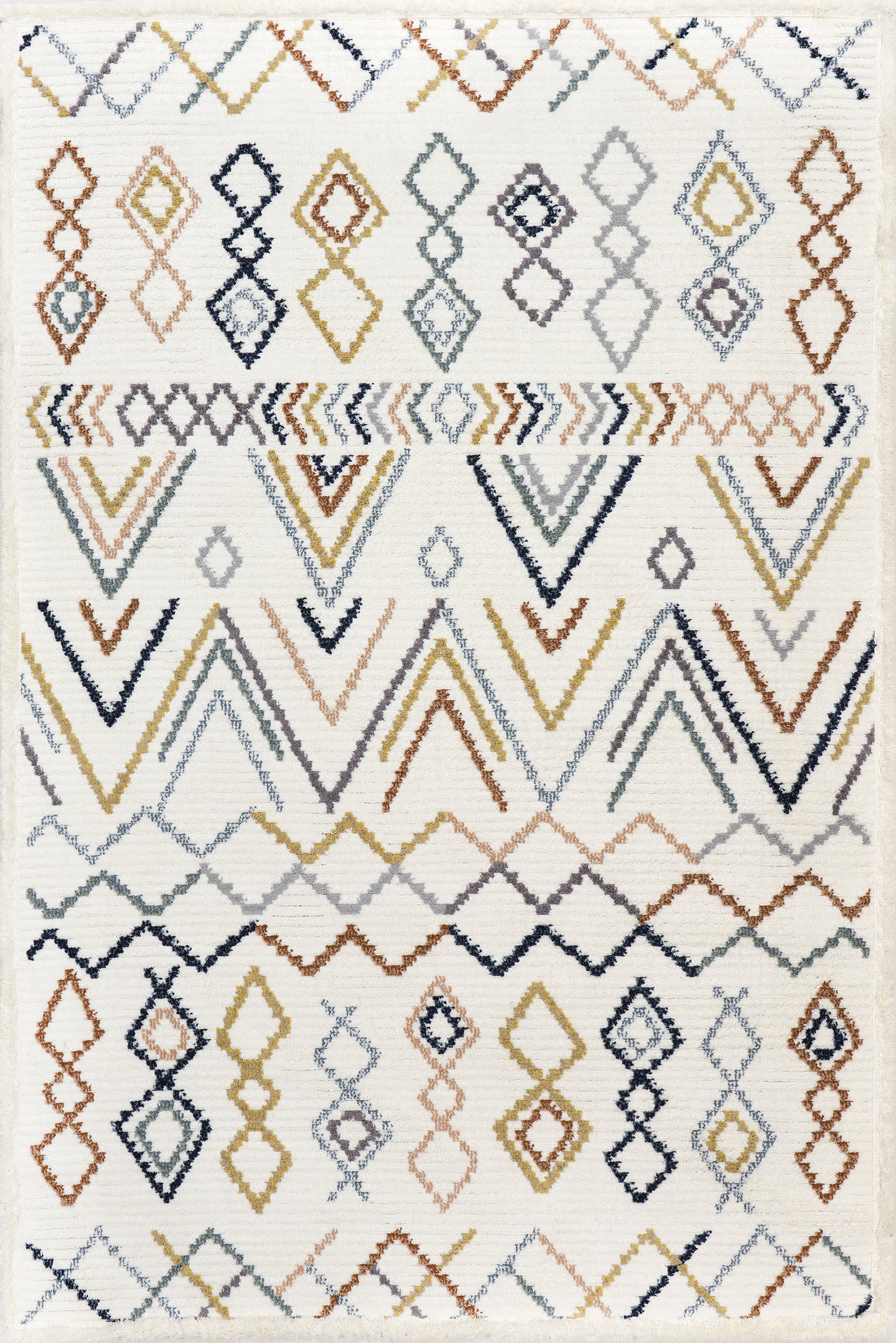 Adrianna Abstract Crosshatch Rug | Beige