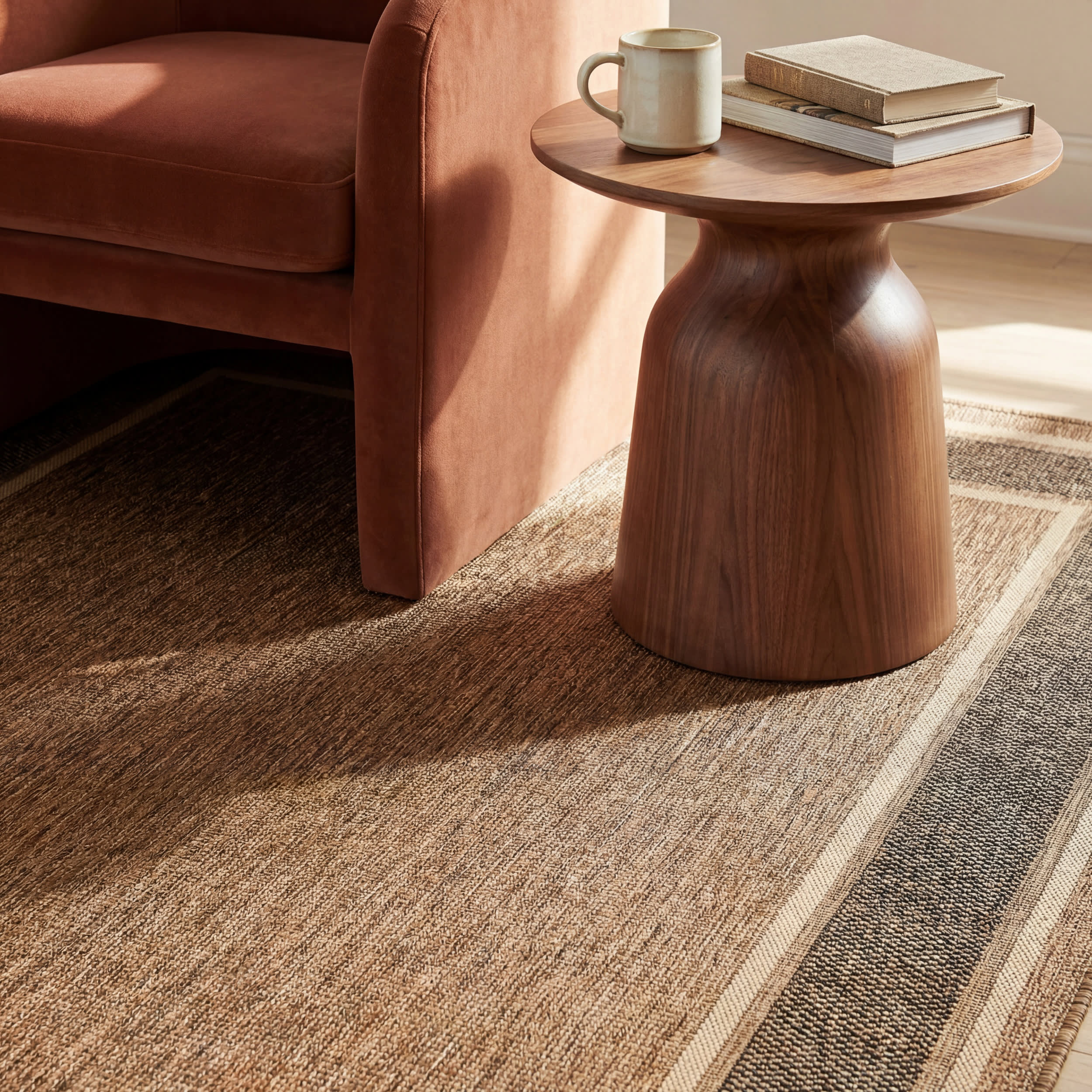 Aeli Modern Bordered Indoor/Outdoor Rug | Black - Image 5