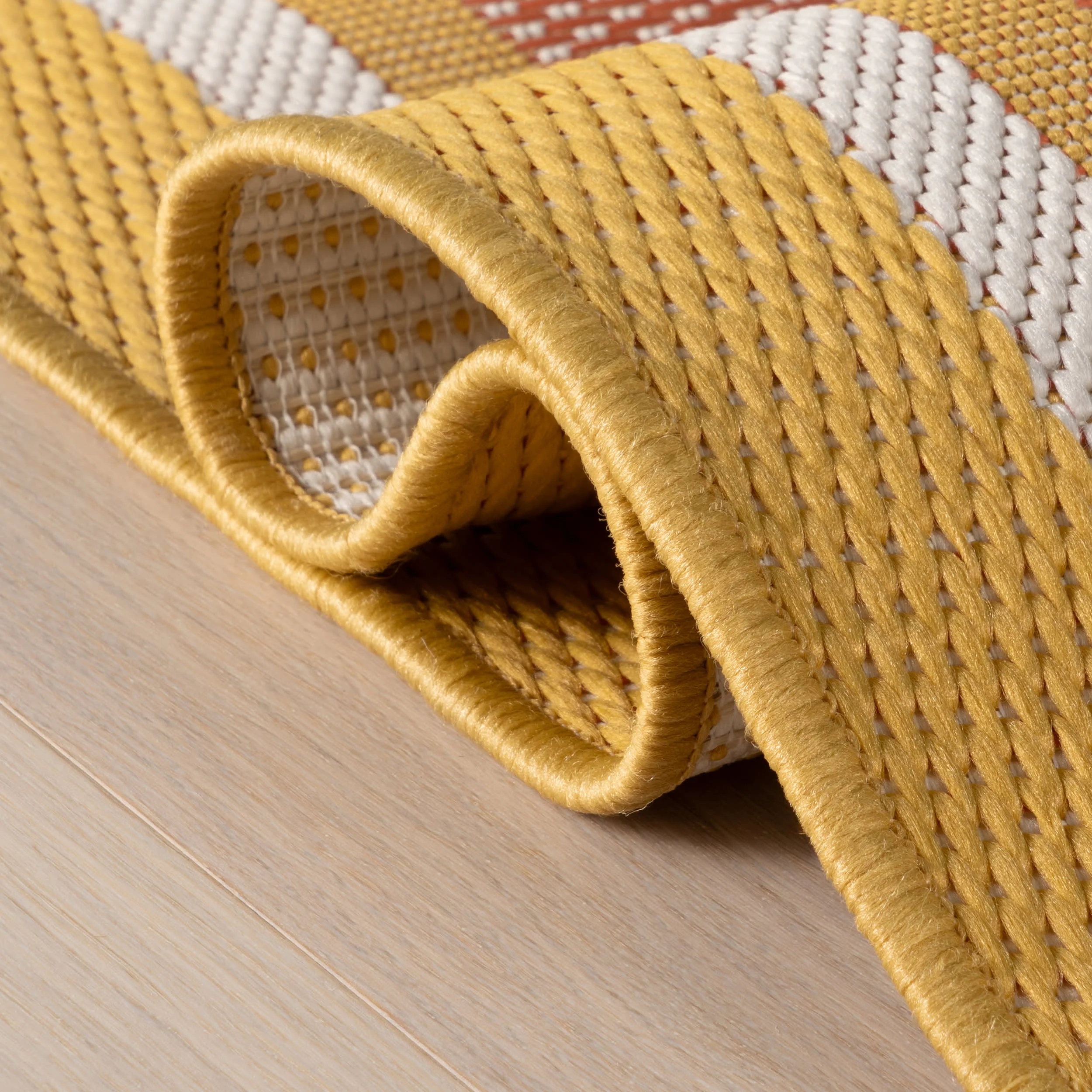 Aeli Modern Bordered Indoor/Outdoor Rug | Yellow - Image 11