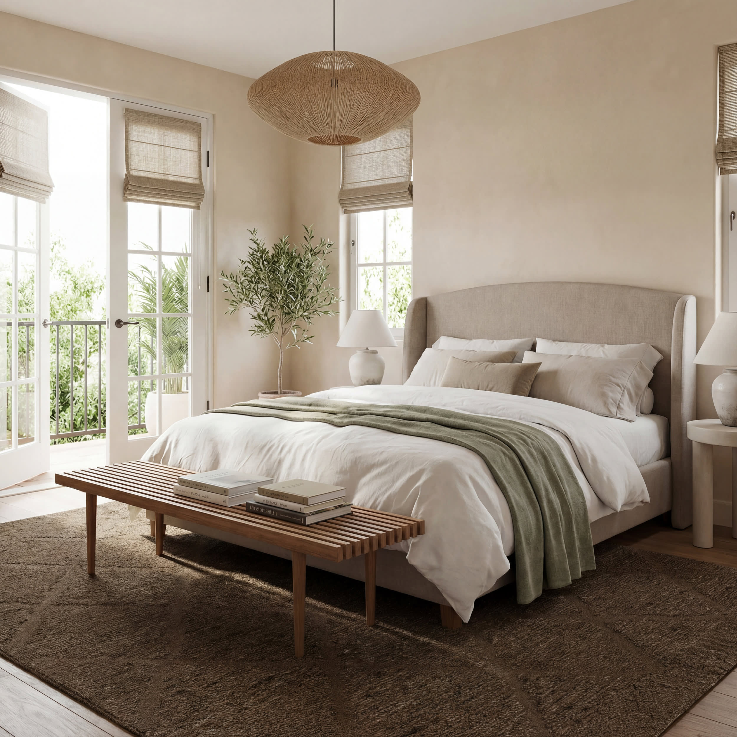 Afra Trellis Bohemian Hand Tufted Wool Rug | Green - Image 10