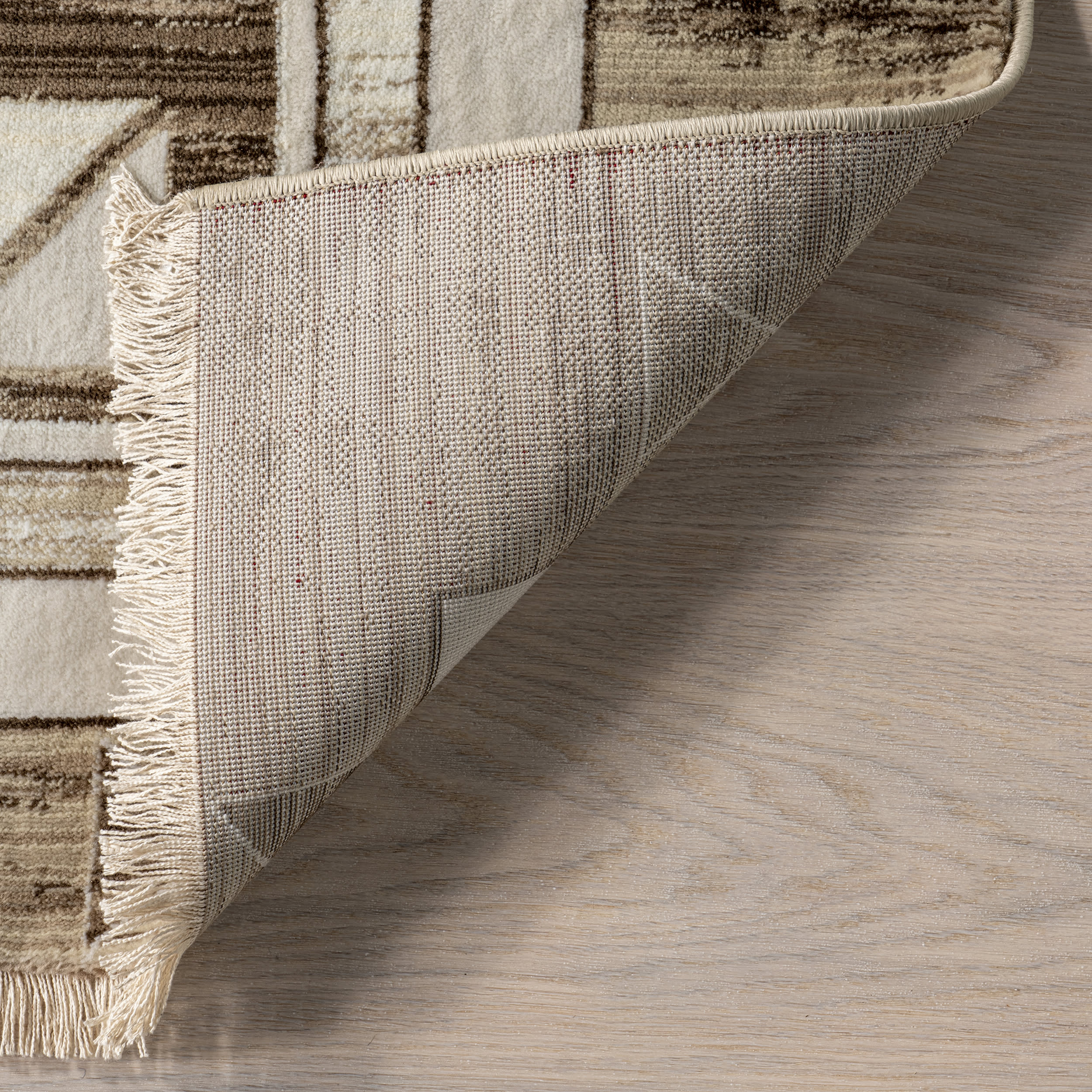 Agave Geometric Fringed Rug | Brown - Image 5