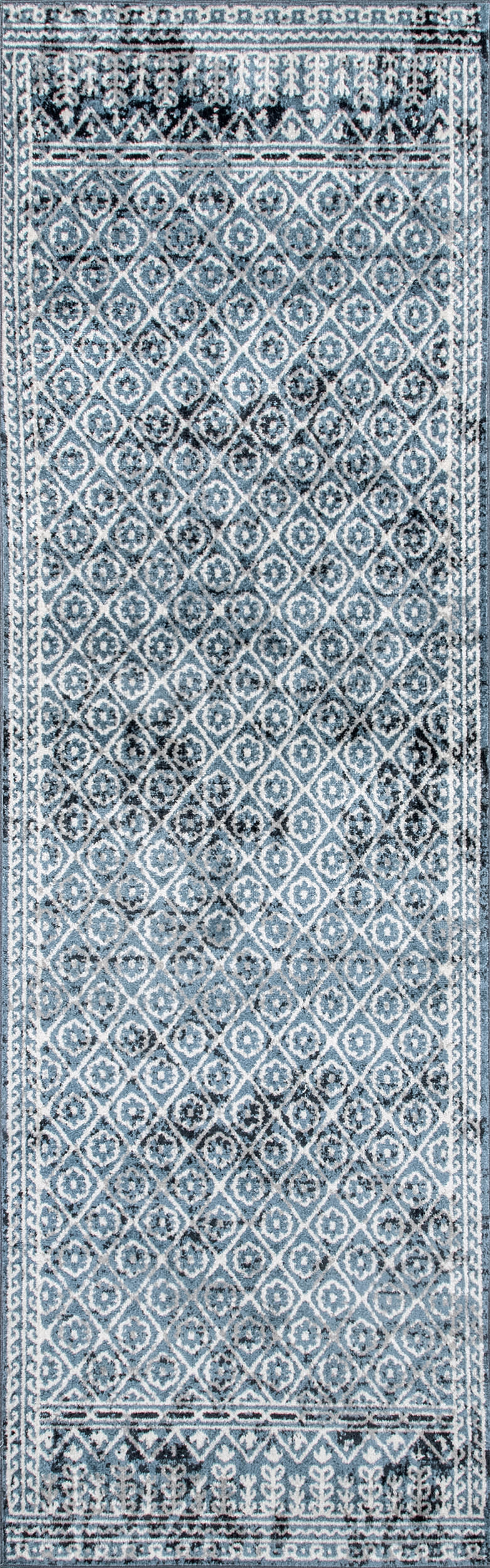 Aida Washable Stencil Rug | Aqua