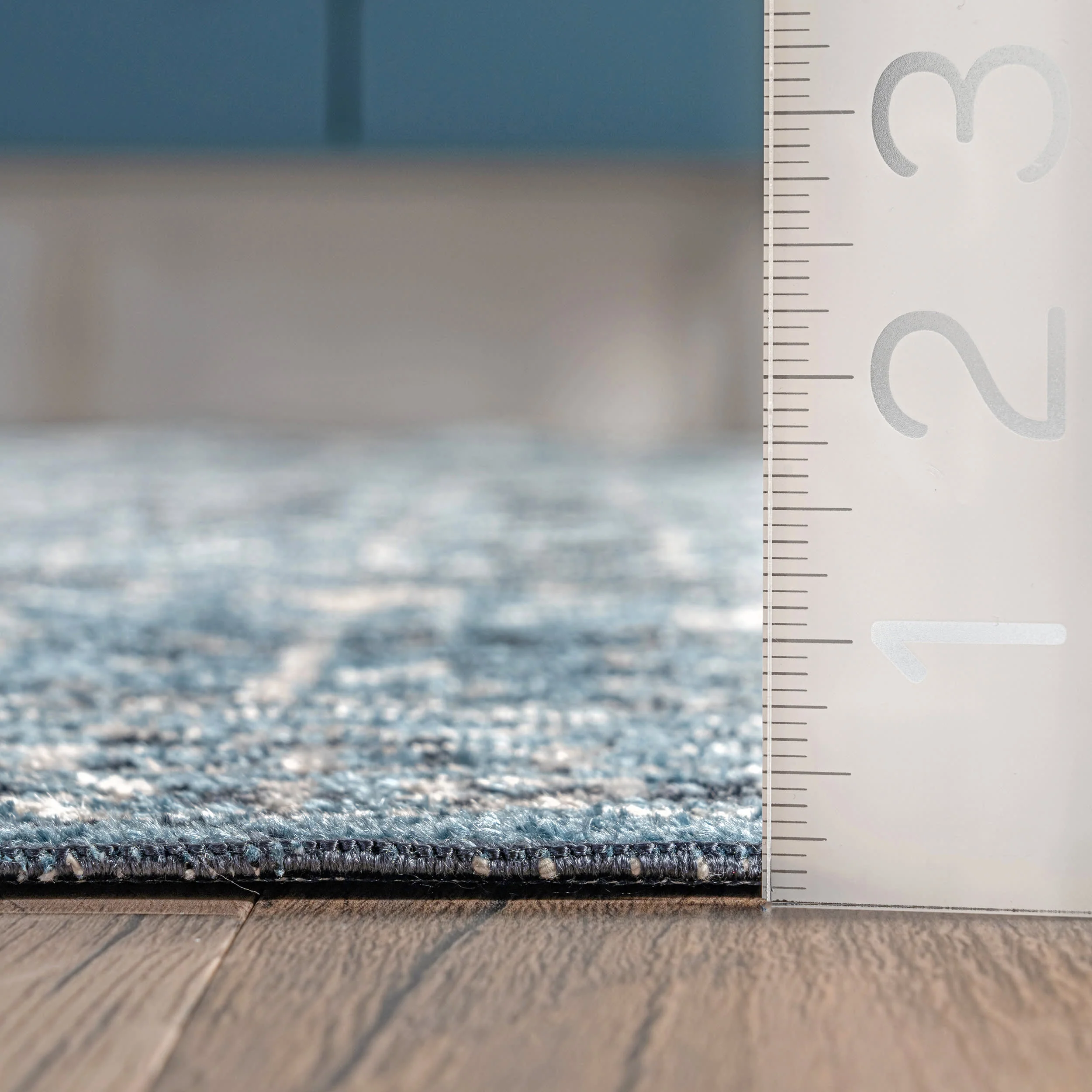 Aida Washable Stencil Rug | Aqua - Image 5