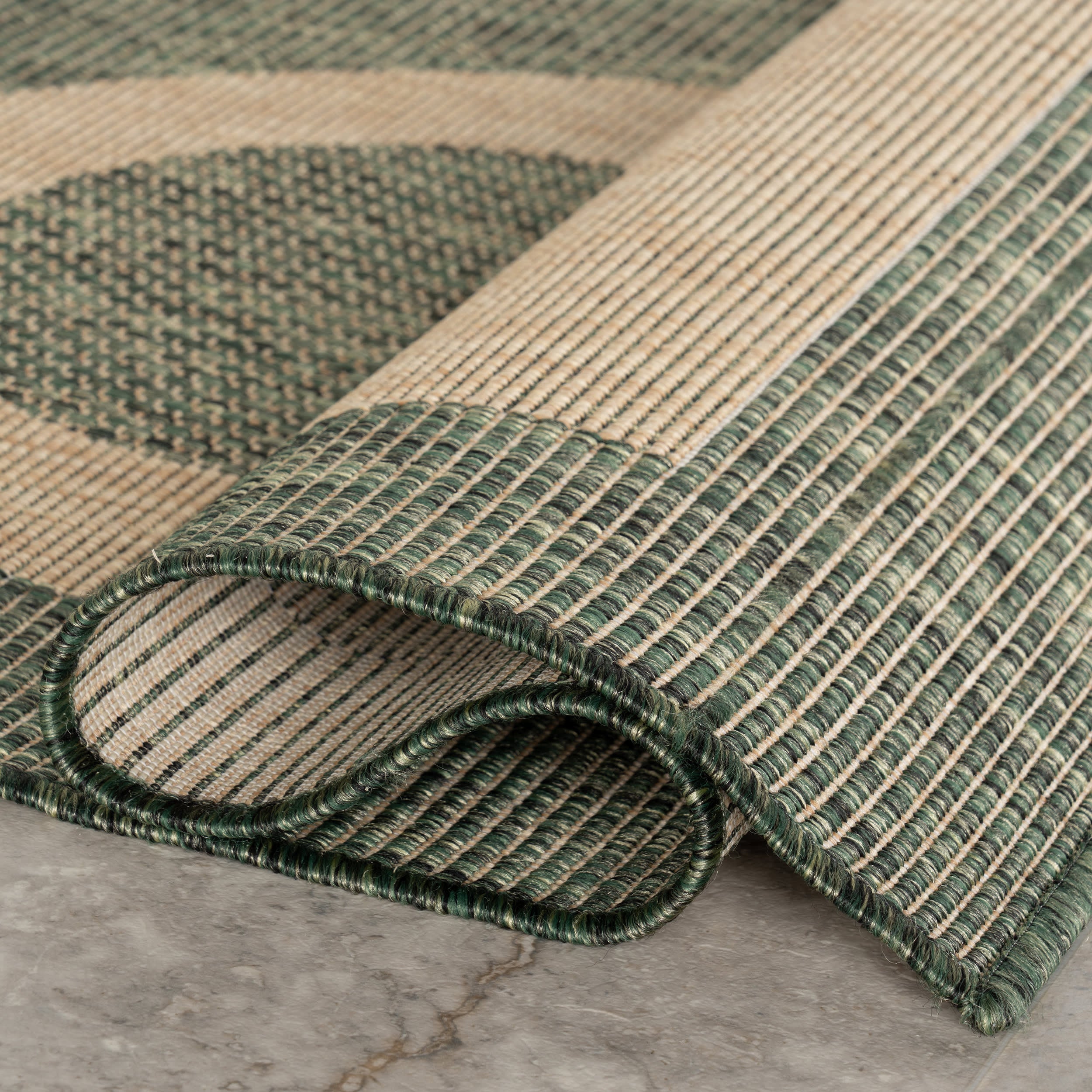 Aila Abstract Geometric Indoor/Outdoor Rug | Green - Image 10