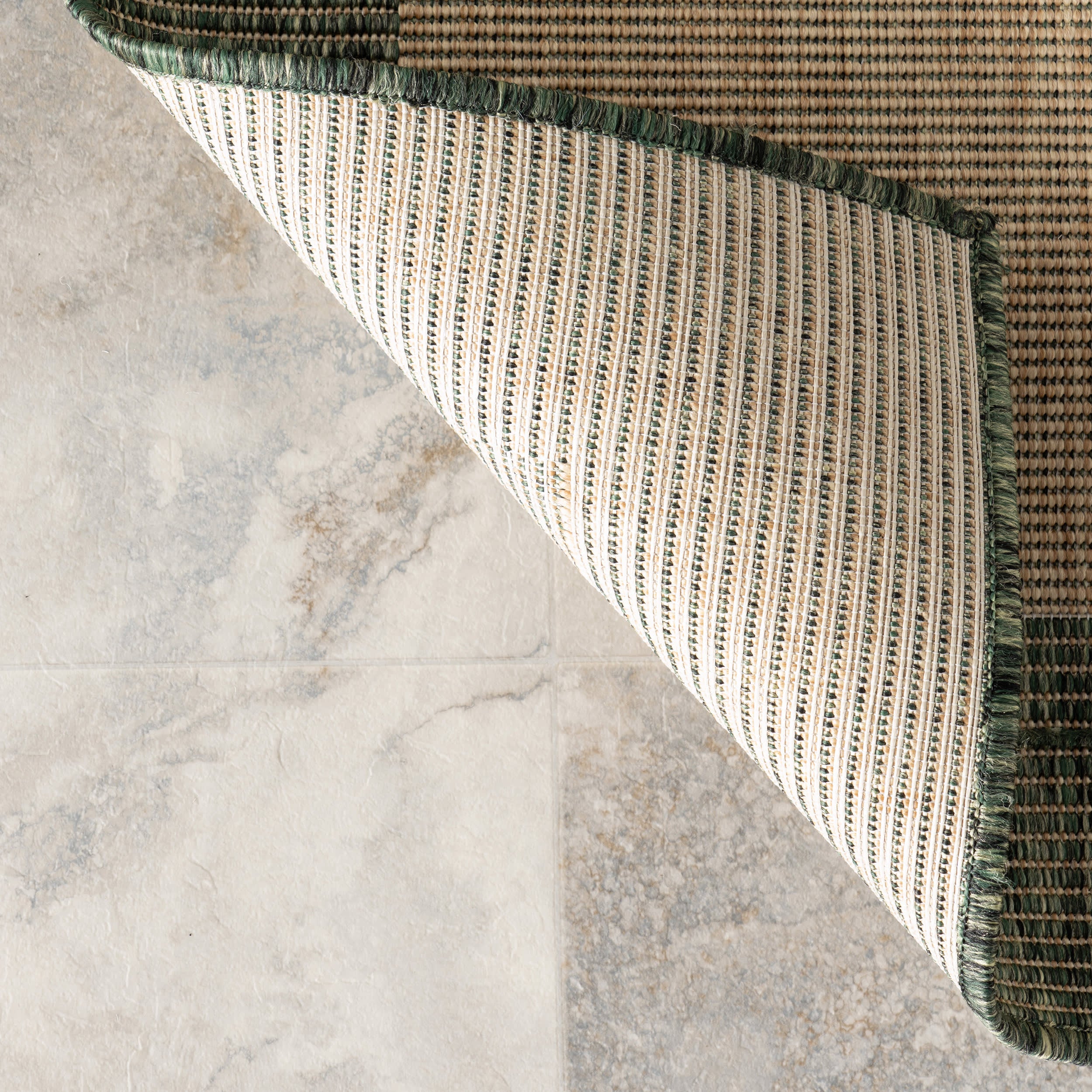 Aila Abstract Geometric Indoor/Outdoor Rug | Green - Image 7