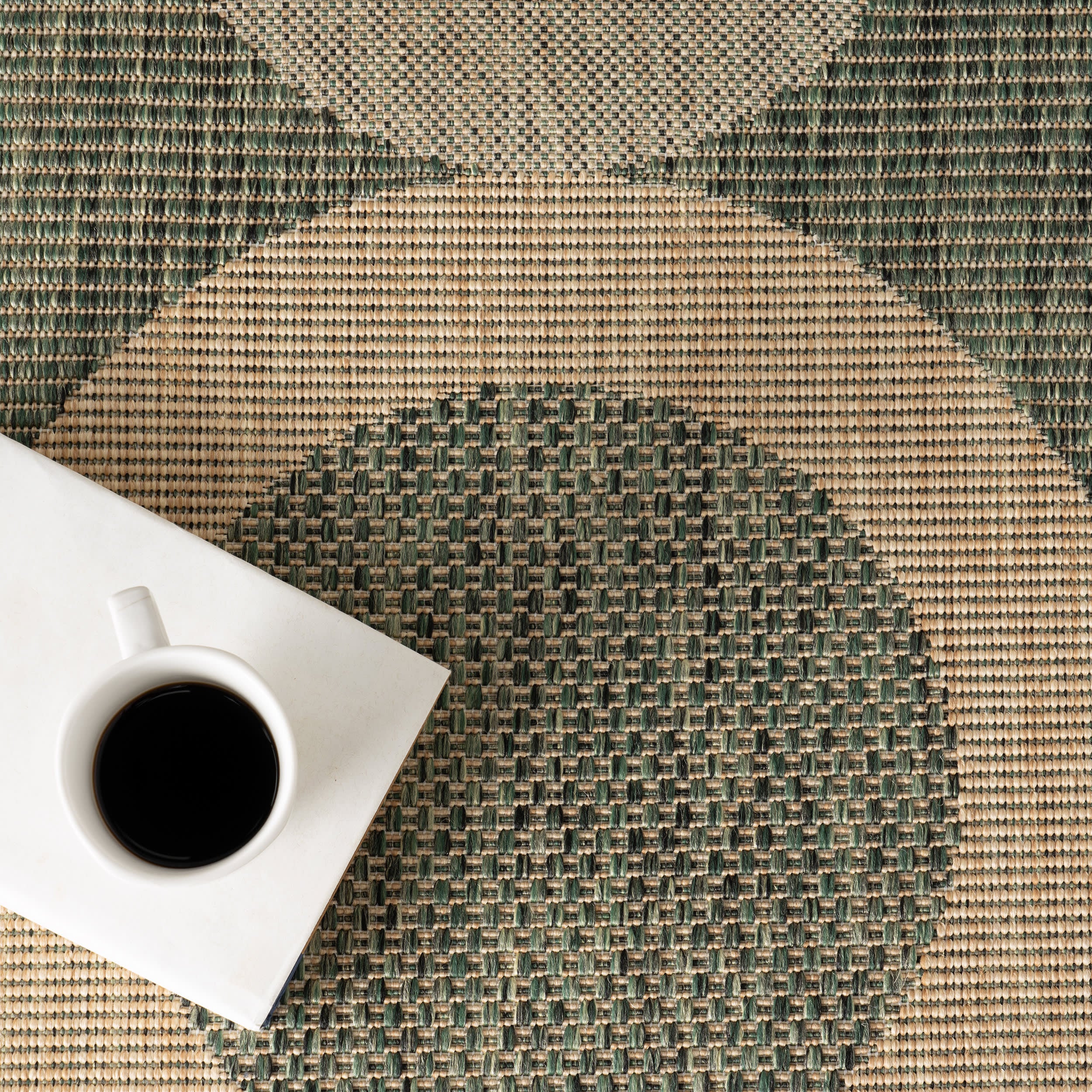Aila Abstract Geometric Indoor/Outdoor Rug | Green - Image 8