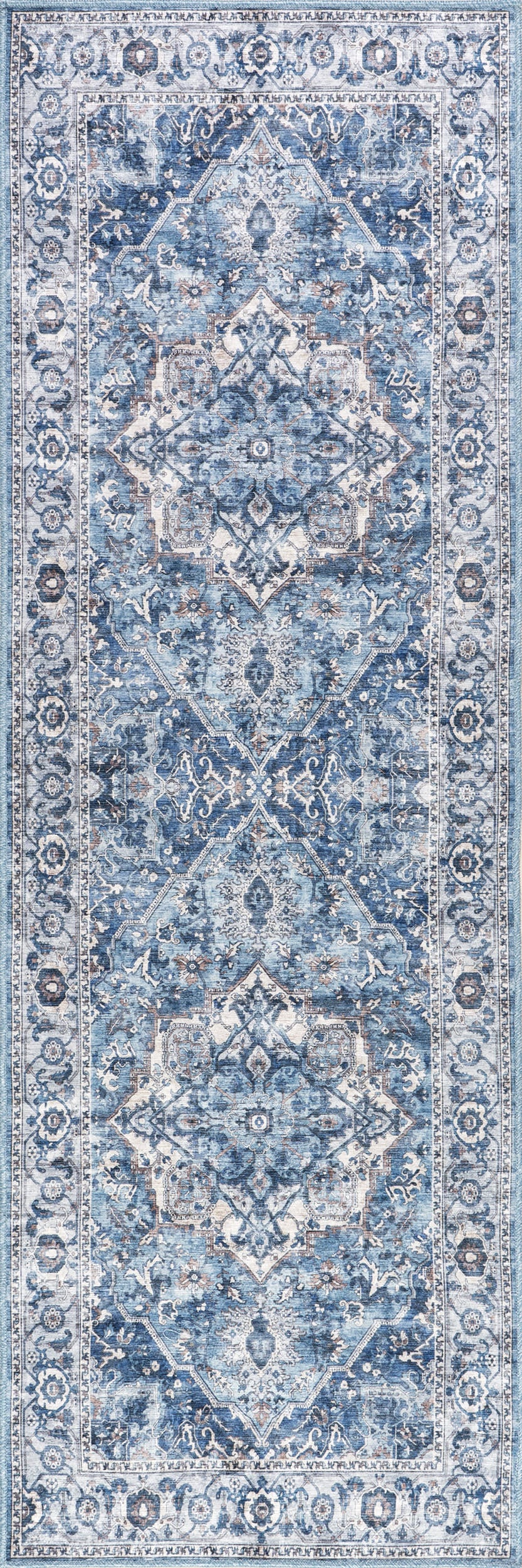 Ailish Botanical Washable Rug | Blue