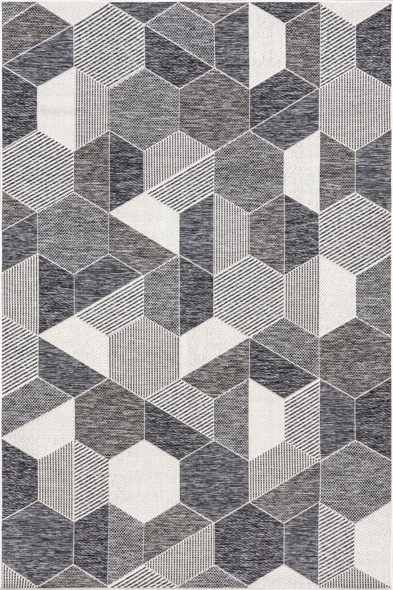 Akaila Kaleidoscope Indoor/Outdoor Rug | Grey