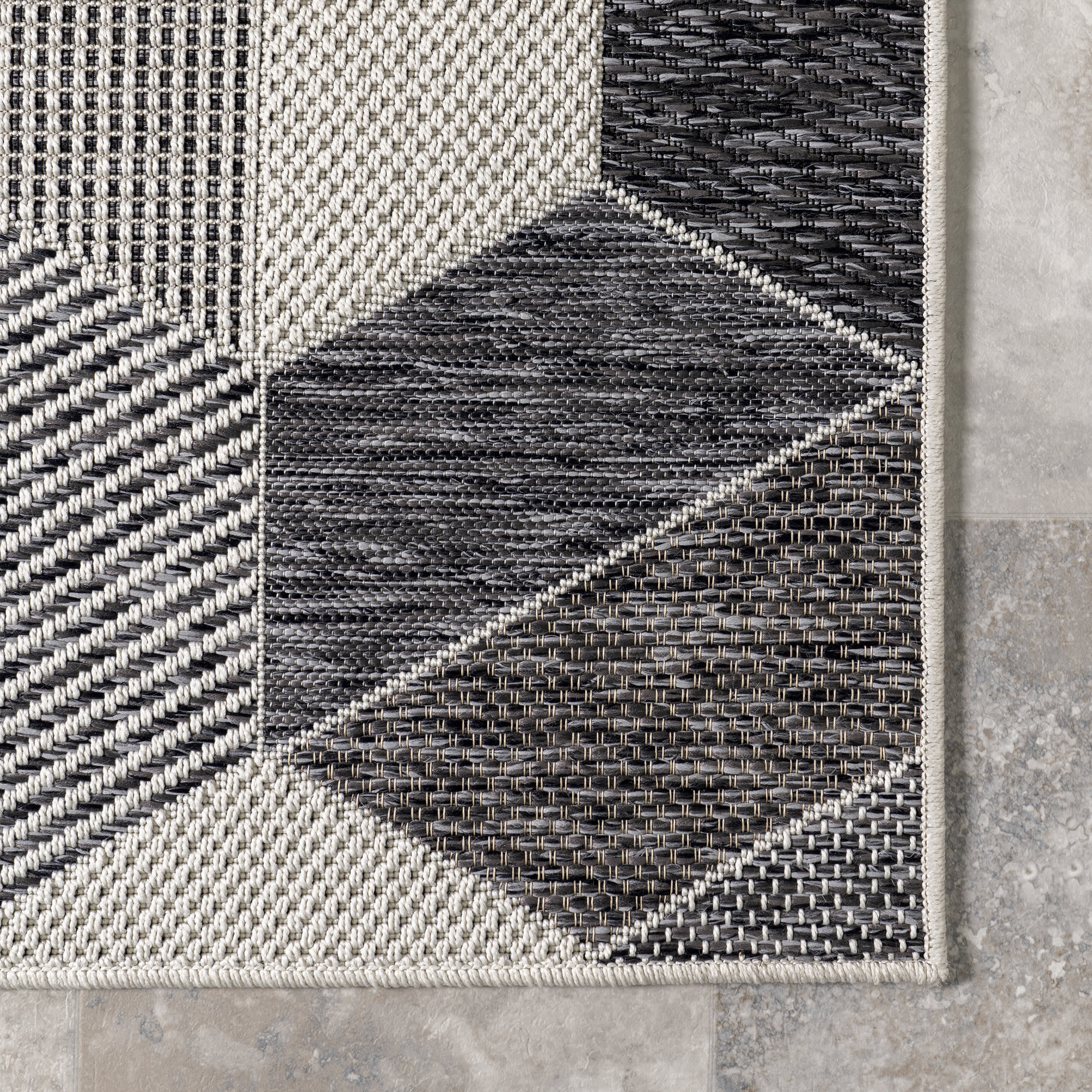 Akaila Kaleidoscope Indoor/Outdoor Rug | Grey - Image 3